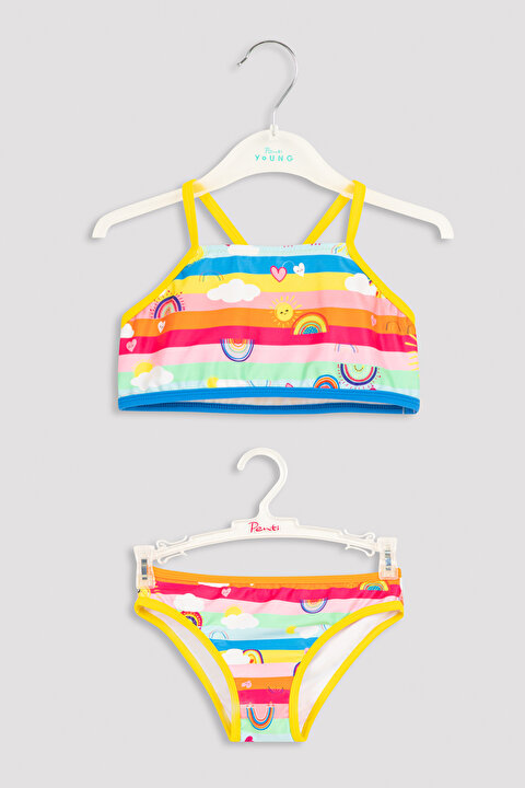 Kız Çocuk Sunshine Halter Bikini Takımı PLH2IUU322IY MIX Çok Renkli