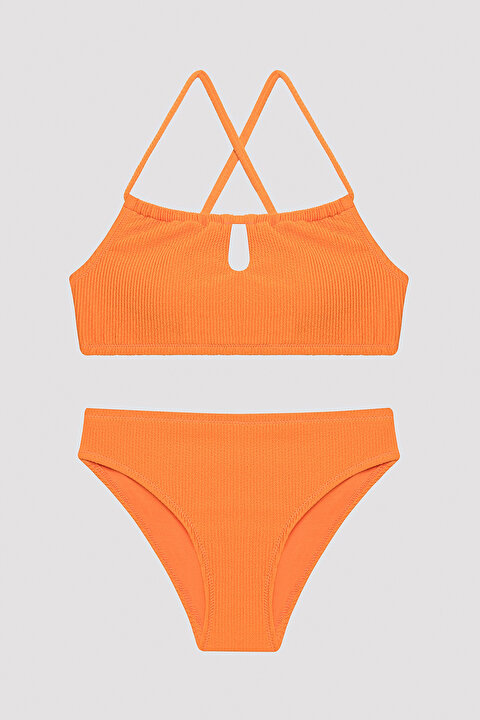 Genç Kız Orange Bacis Halter Bikini Takımı PLIU X IY YW Sarı Penti
