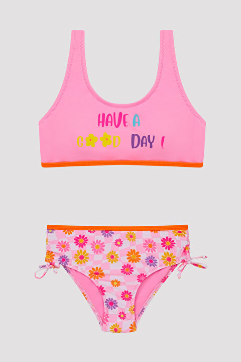 Genç Kız Çiçek Desenli Halter Bikini Takımı PLJCFO5623IY MIX Çok