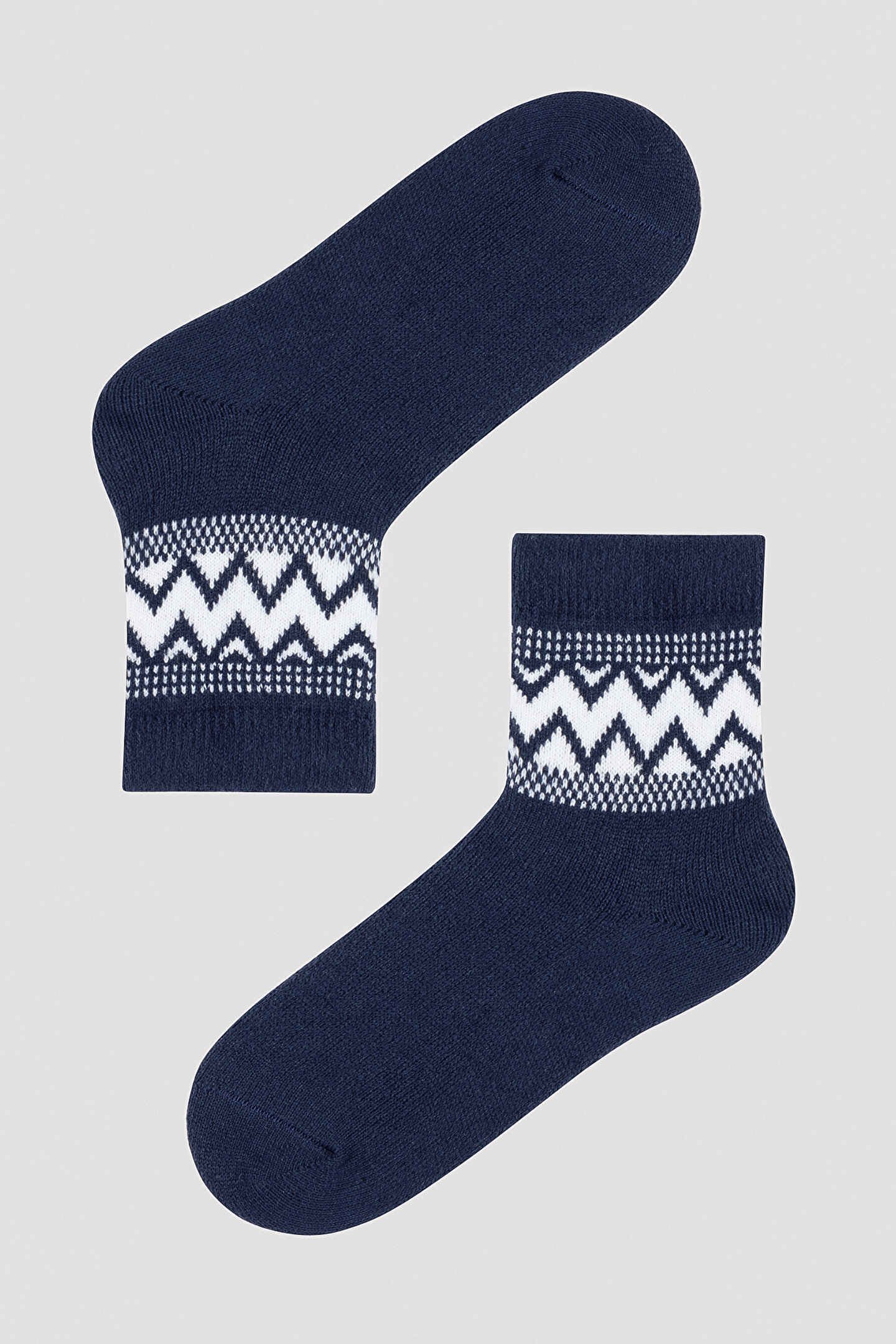 Boys Navy Zigzag Socks - 1