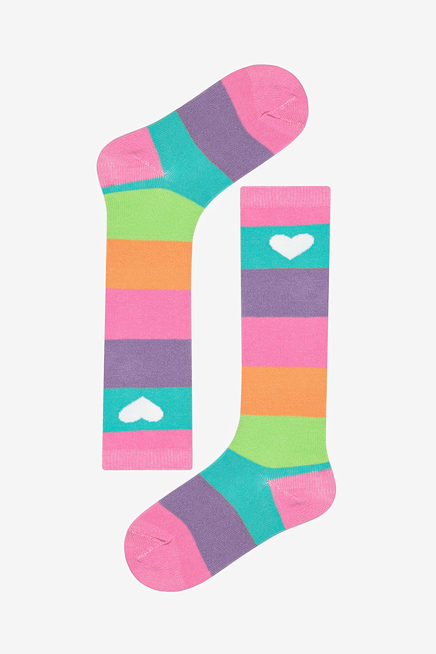 Girls Rainbow Pink Pants Socks - 1