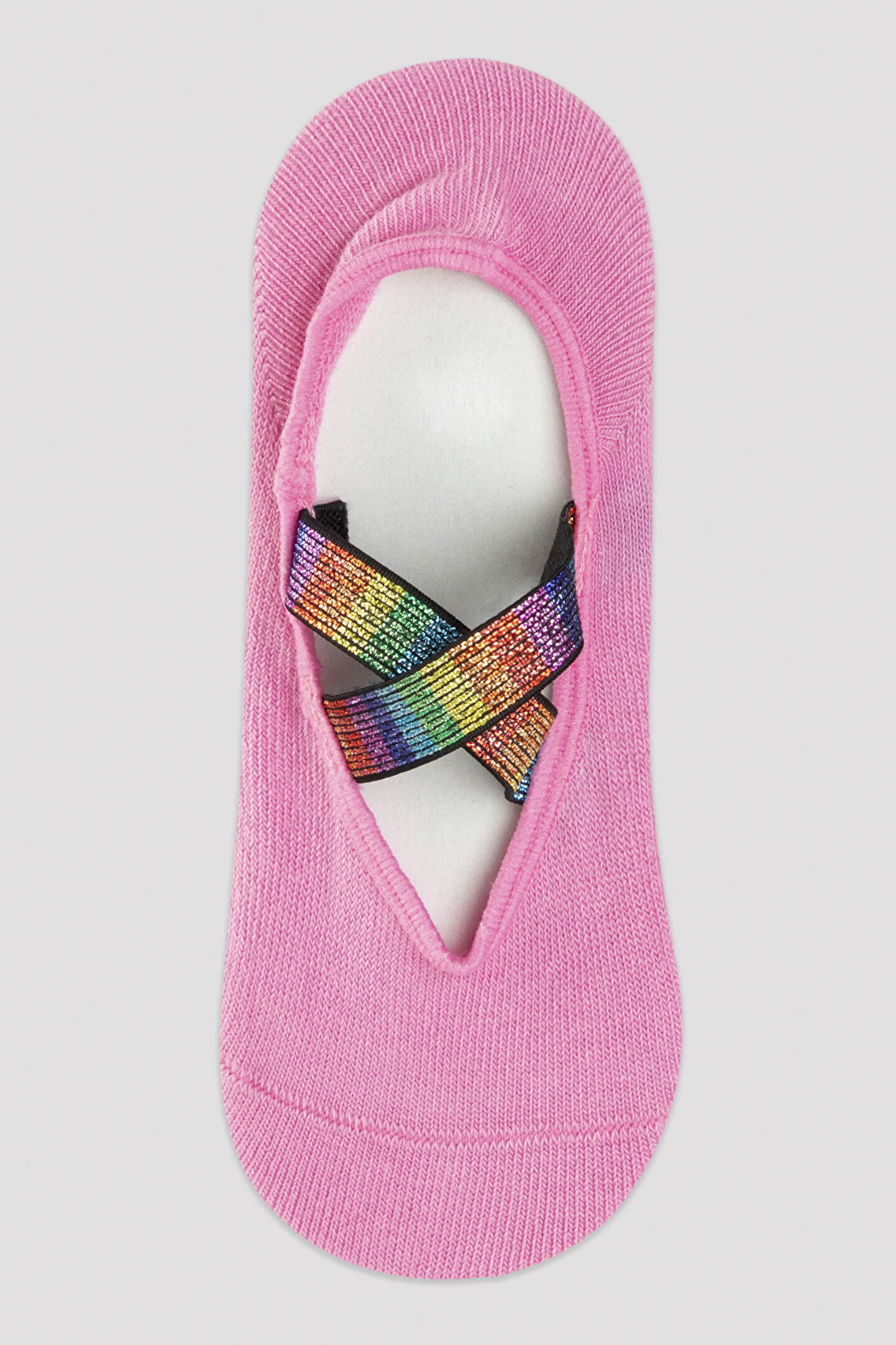 Kız Çocuk Pembe Rainbow Cloud Babet Çorabı - 1