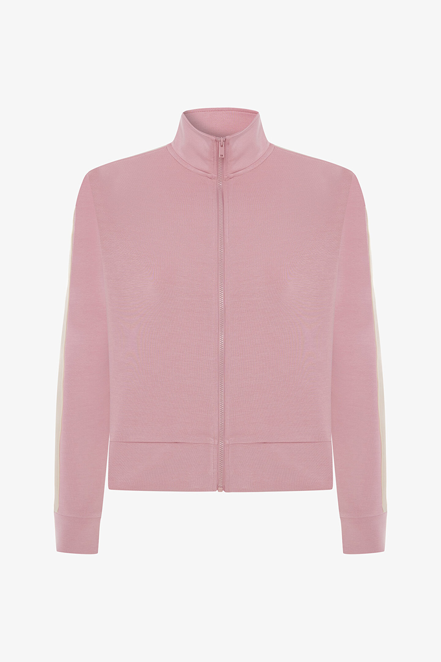 Lila Silky Feel Dik Yaka Fermuarlı Spor Ceket - 1