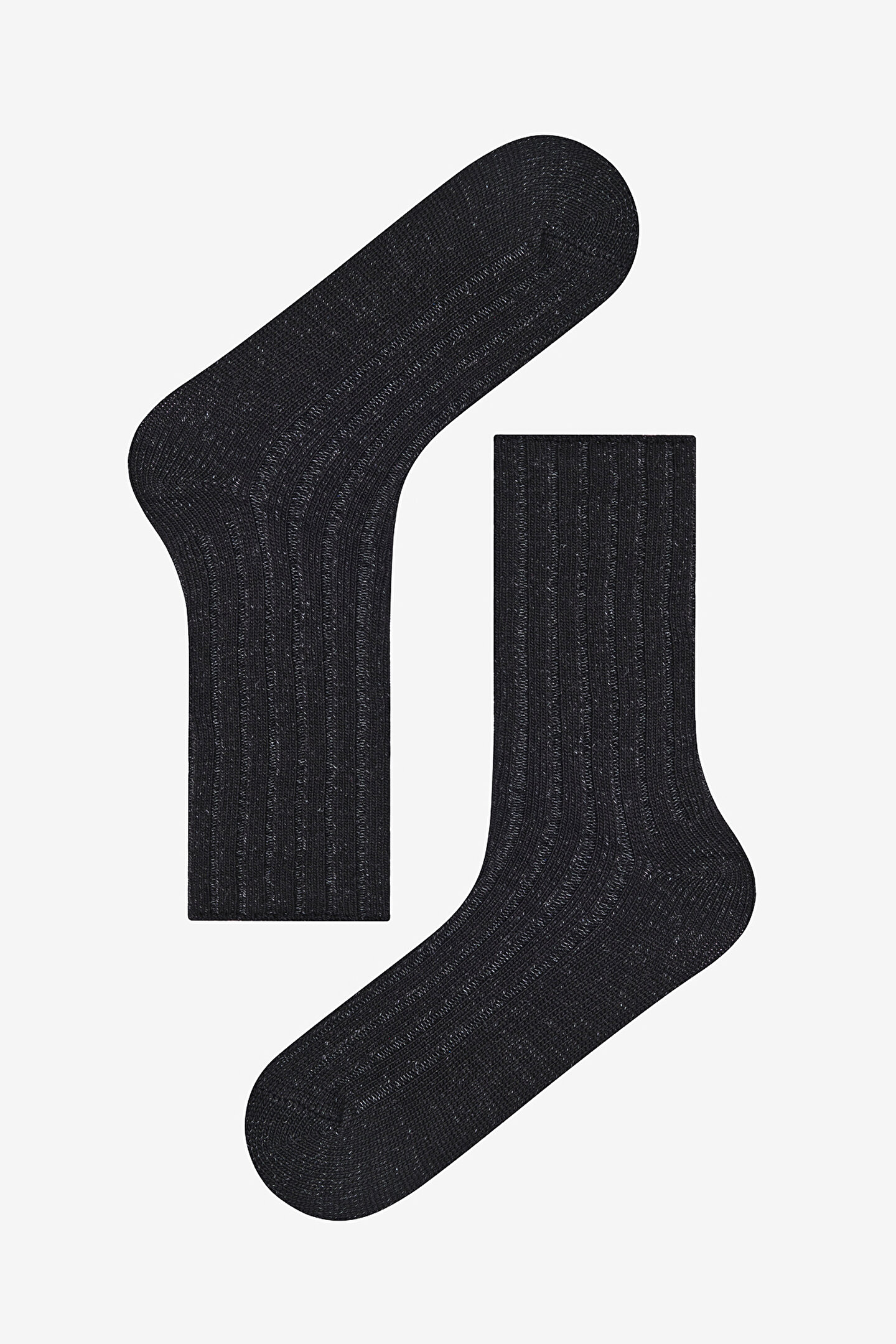 Man Denim Look Black Socket Socks - 1