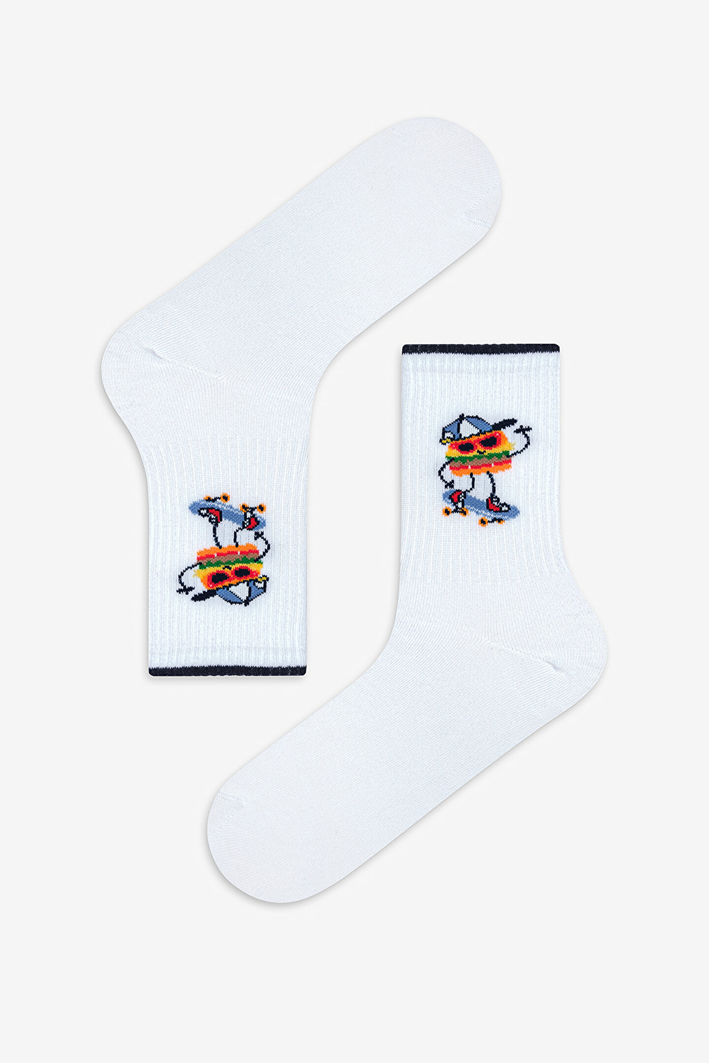 Man Burger White Socket Socks - 1