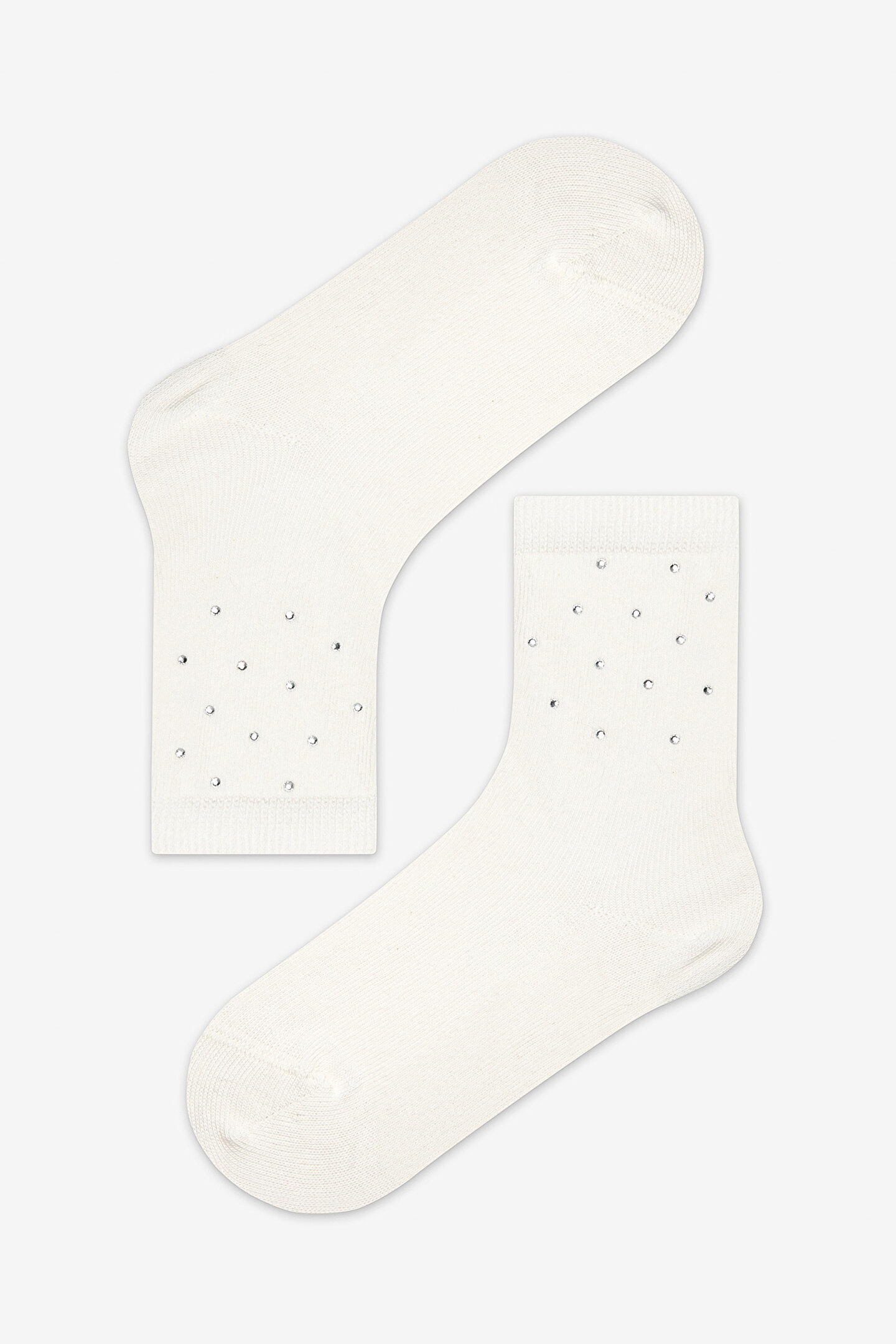 Girls White Diamond Socket Socks - 1