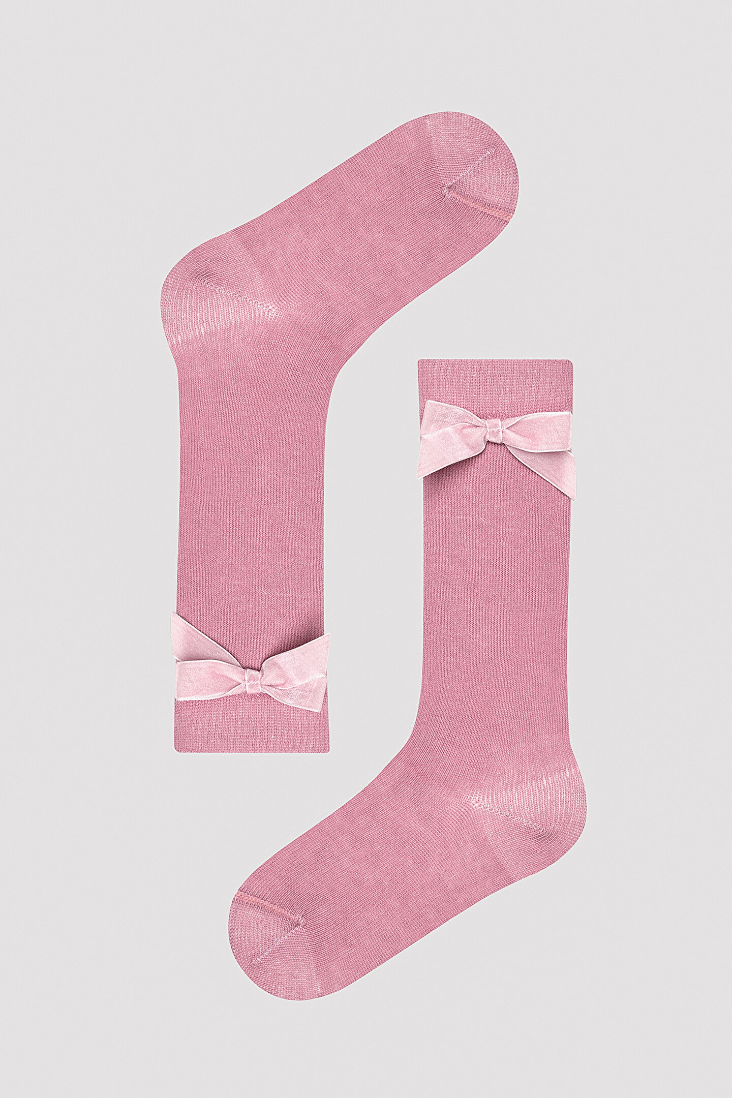 Kız Çocuk Pembe Ribbon Pantolon Çorabı - 1