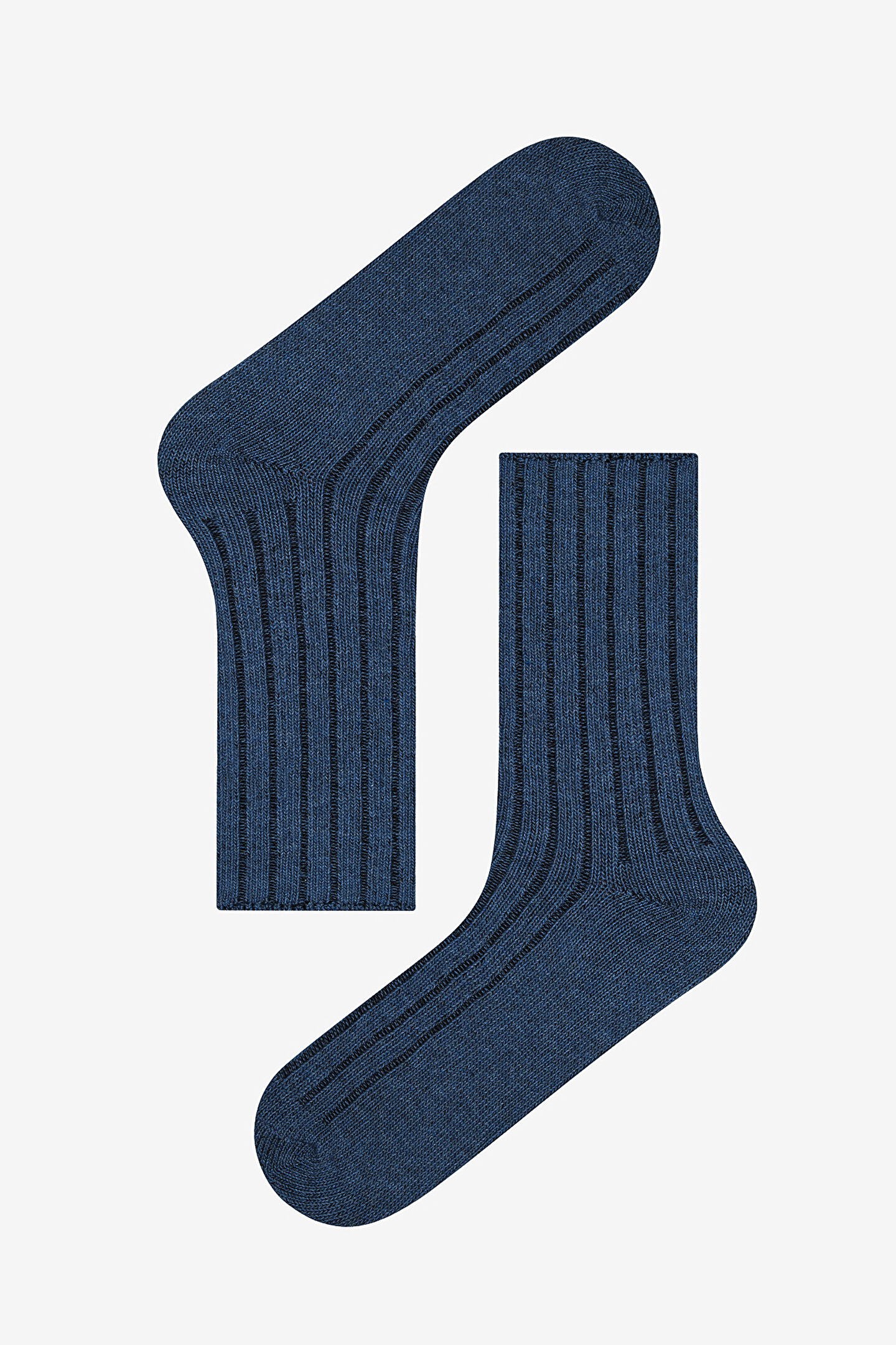 Man Denim Look Blue Socket Socks - 1