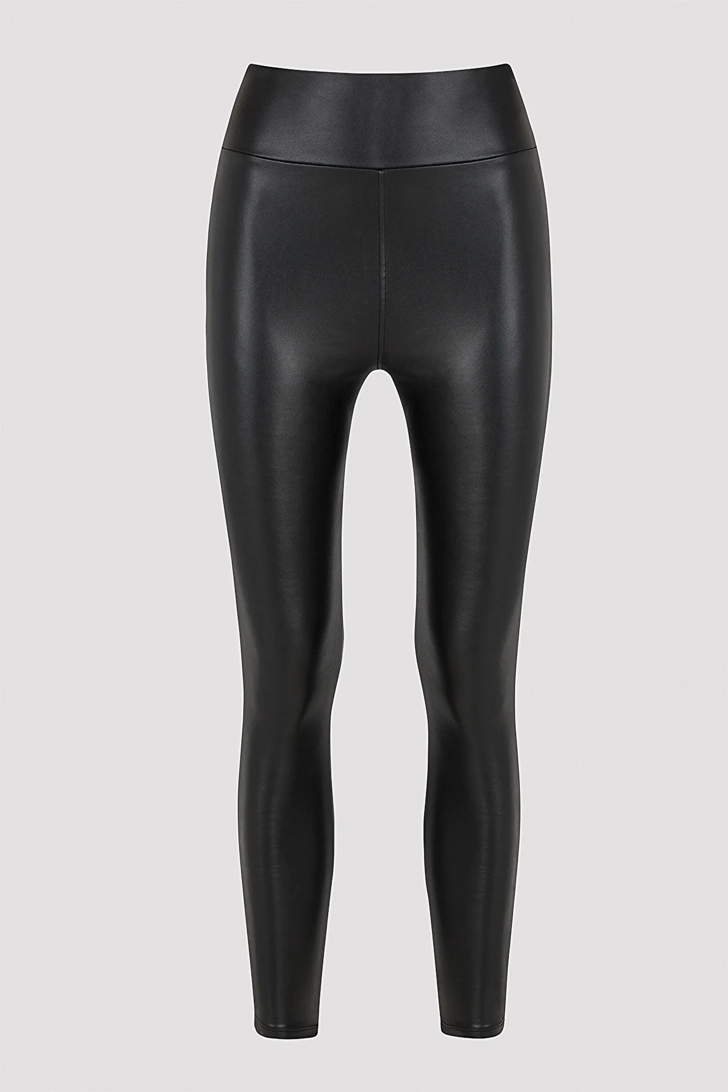 Leather Look Black Thermal Legging - 1