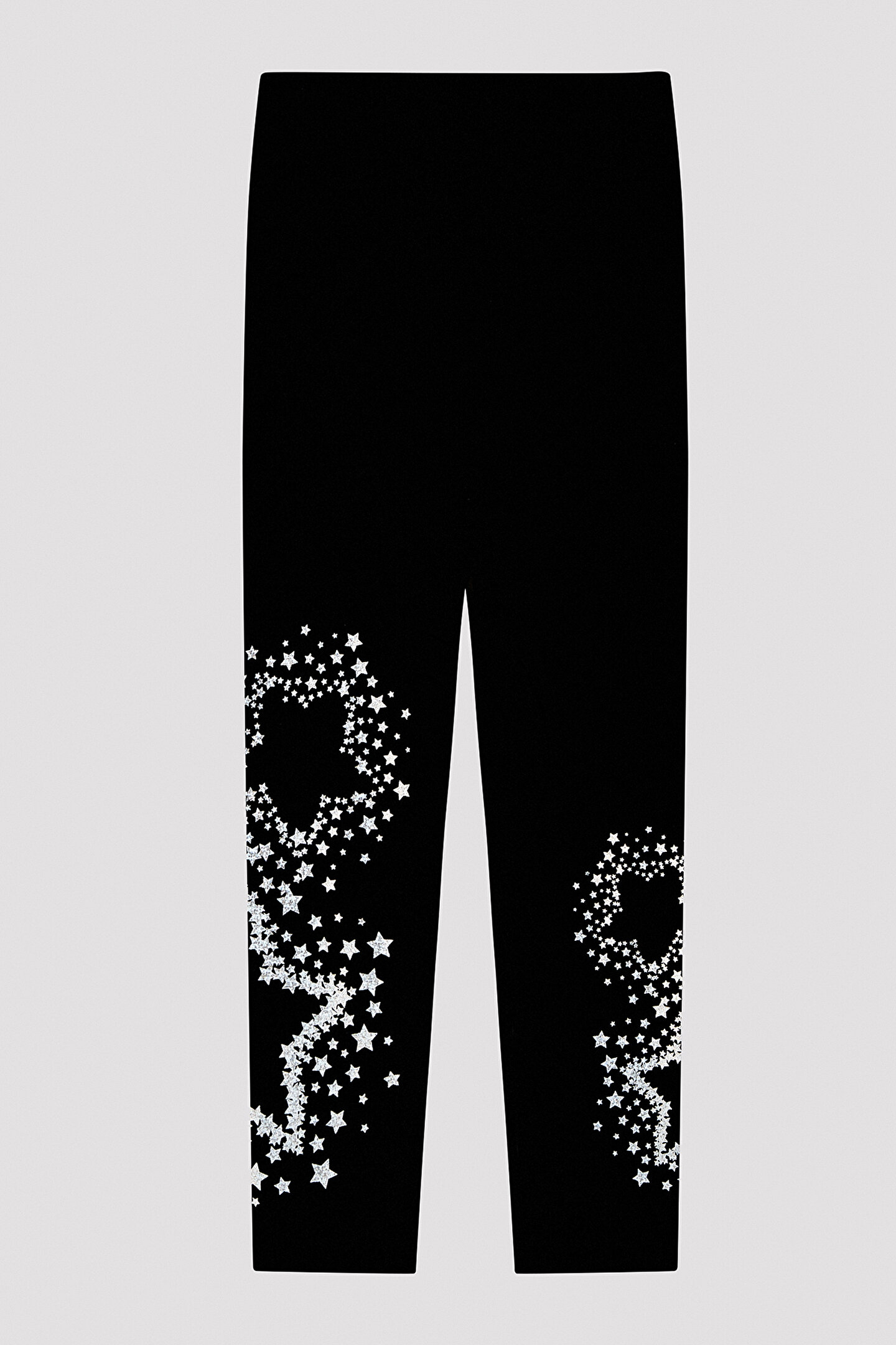 Girls Star Hologram Black Leggings - 1