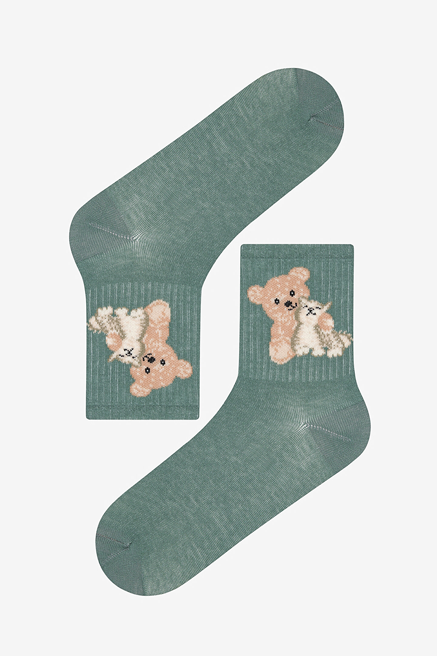 Bear Cat Dark Green Socket Socks - 1