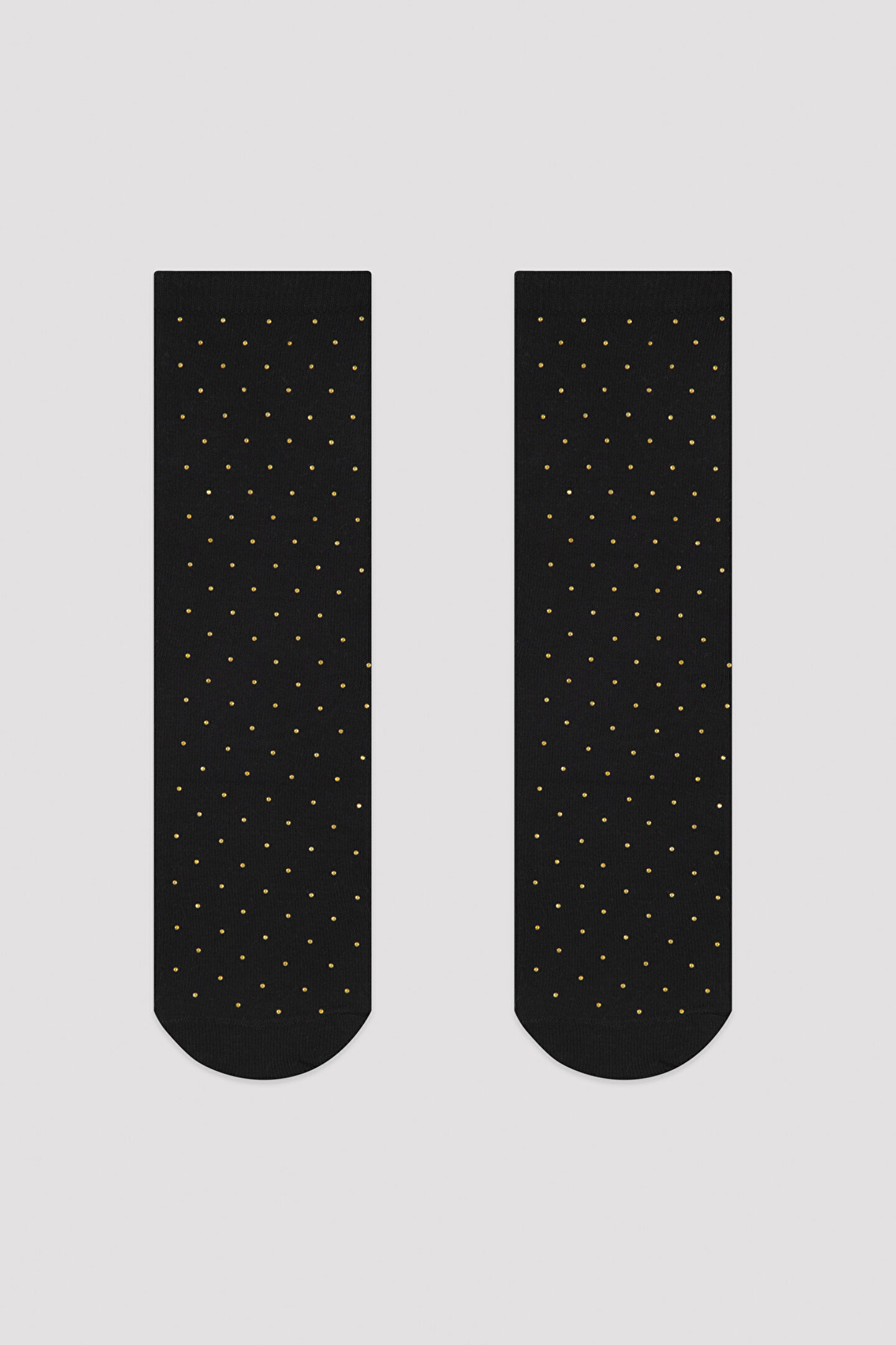 Siyah Sarı Noktalı Soket Çorap - 1