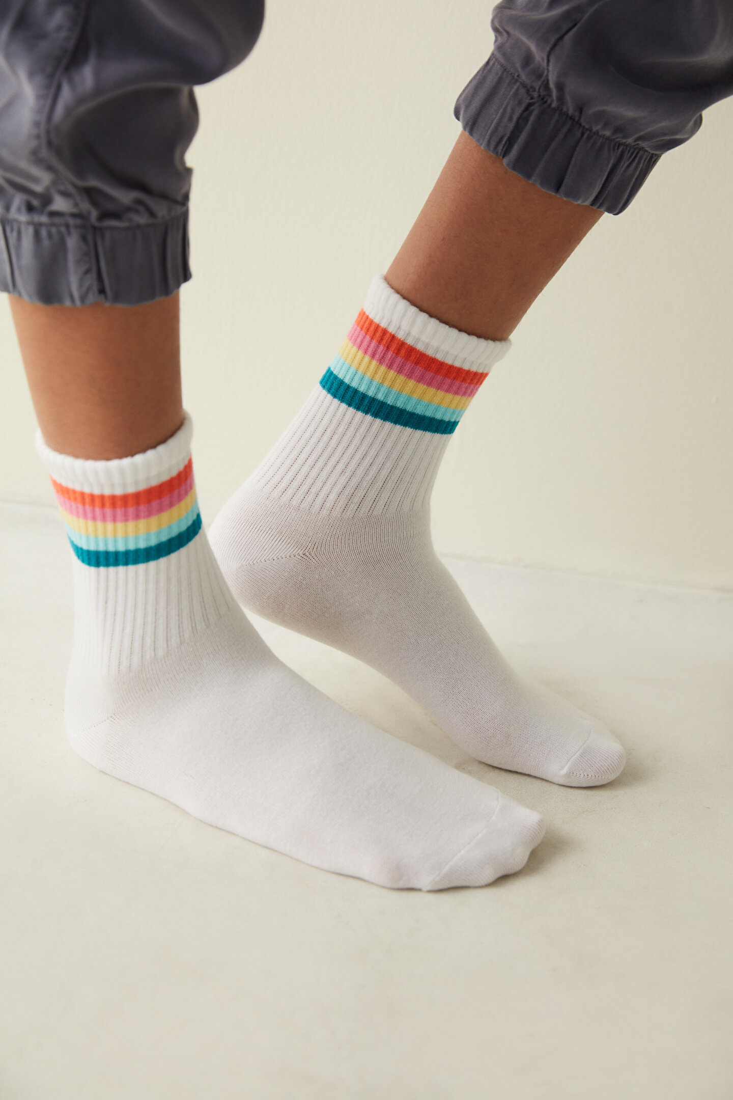 Colorful Stripe Tennis Socket Socks - 1
