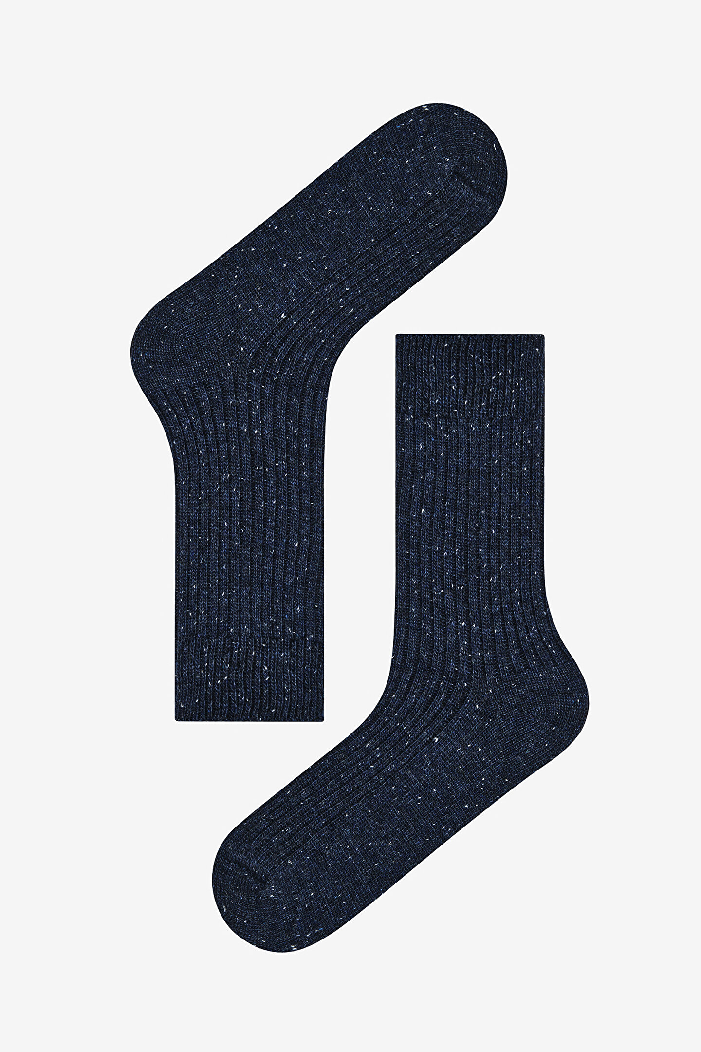 Ribbed Navy Socket Socks - 1