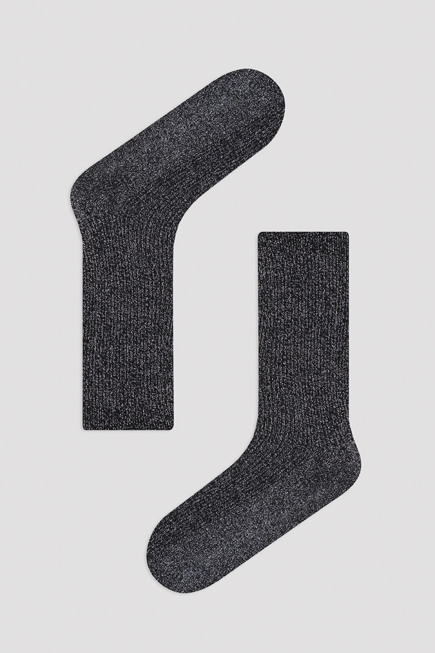 Siyah-Gümüş Soket Çorap - 1