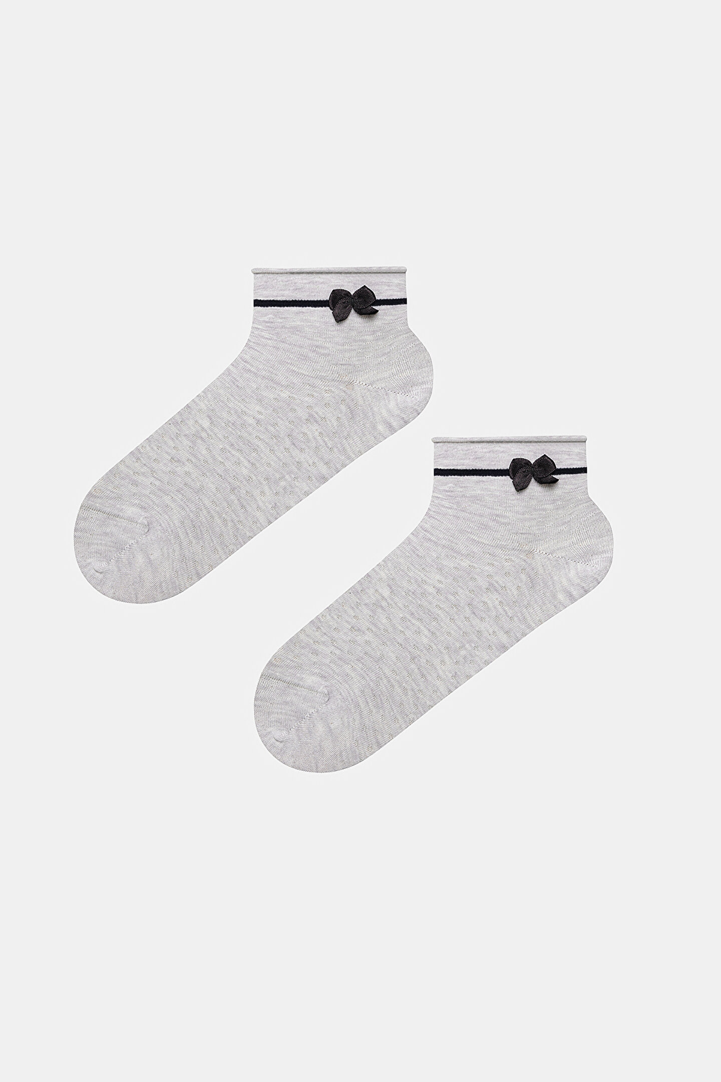 Bowtie Line Light Grey Socket Socks - 1