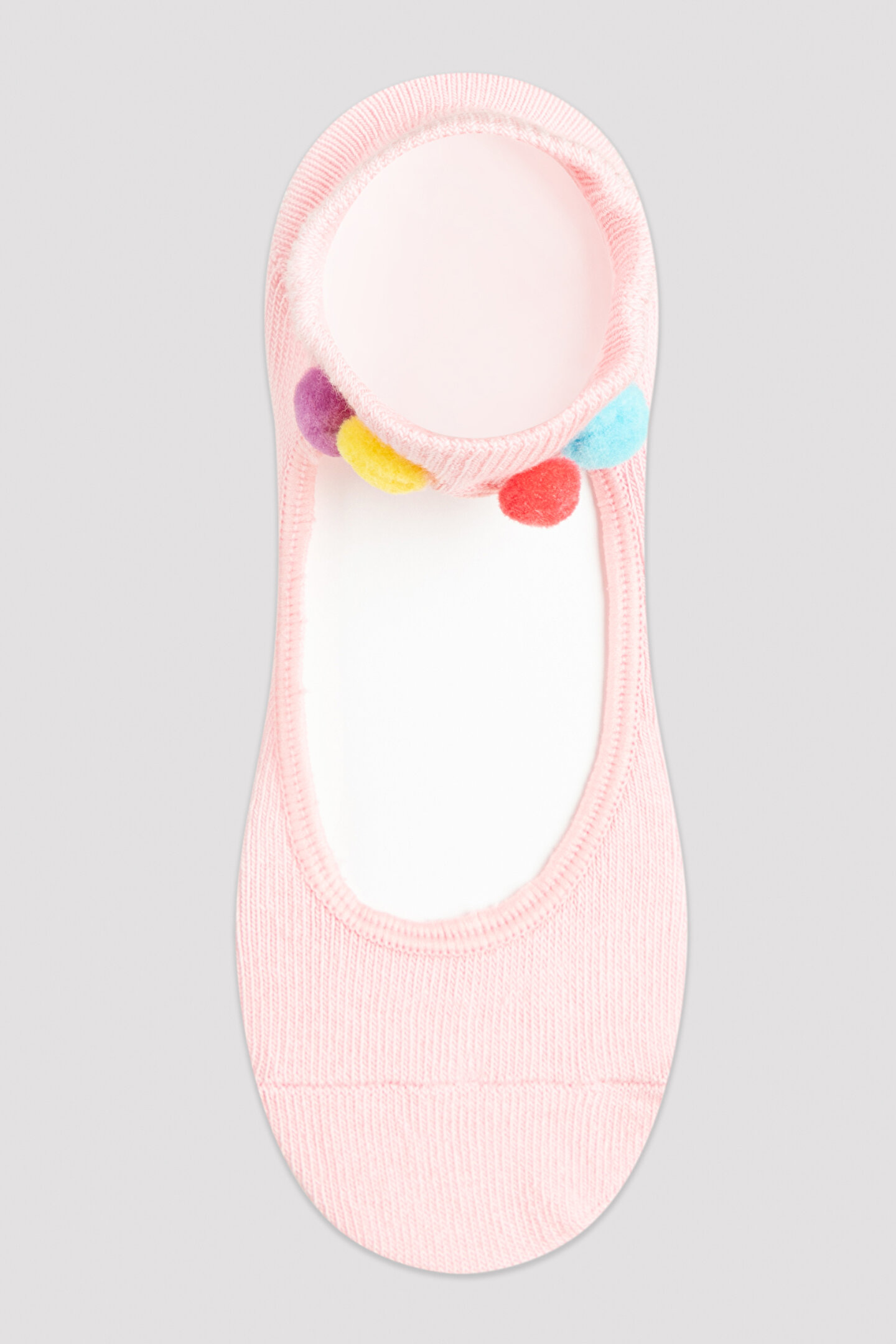 Açık Kız Çocuk Pink Pompon Babet Çorap - 1