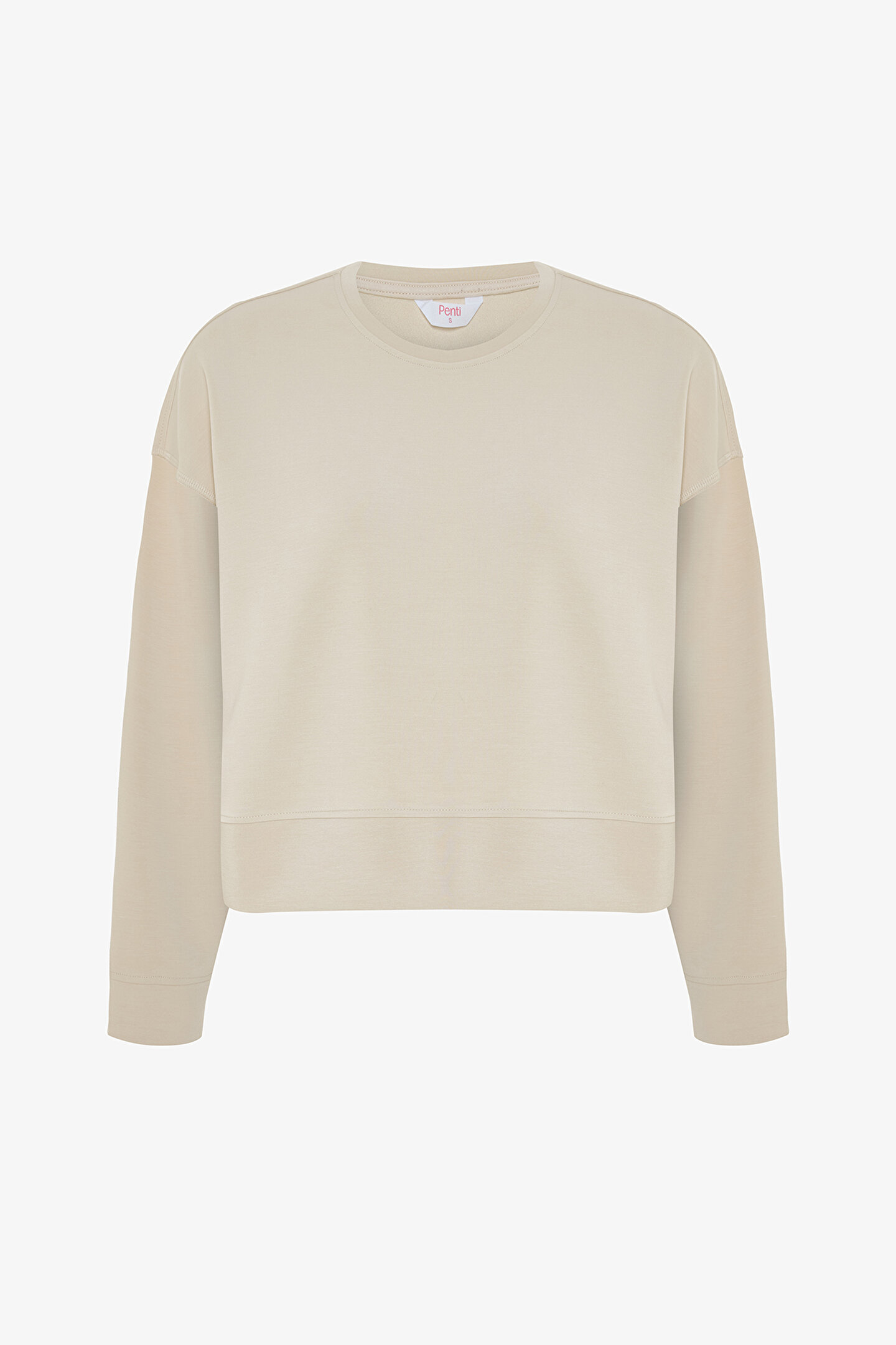 Silky Feel Brushed Bej Sweatshirt - 1