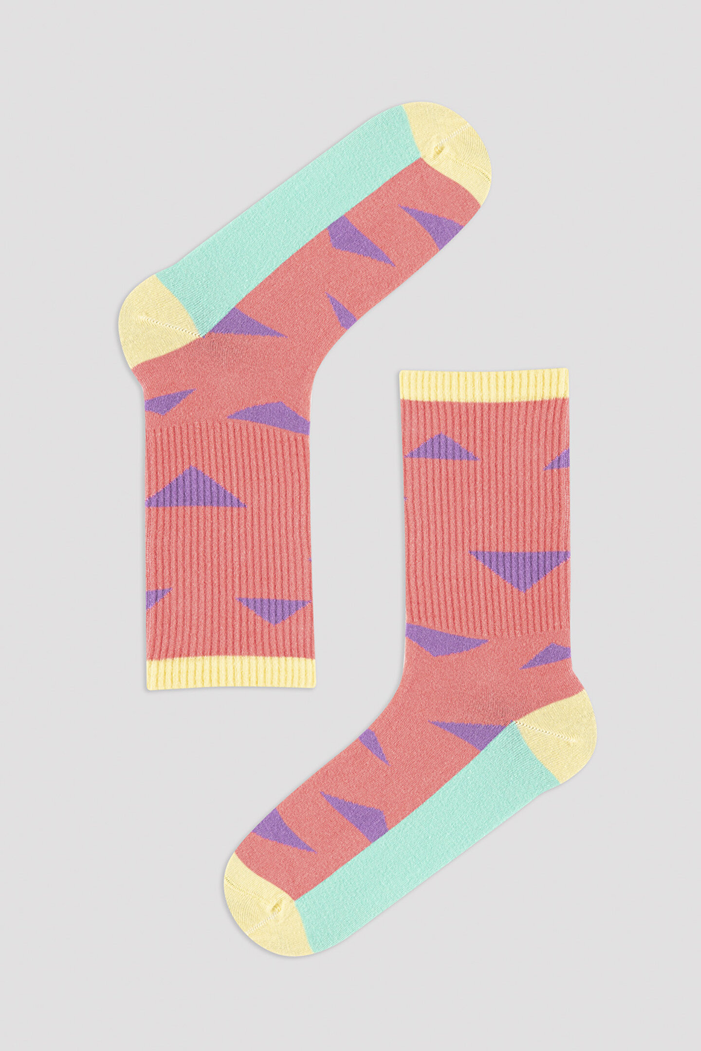 Renkli Üçgen Soket Çorap - 1