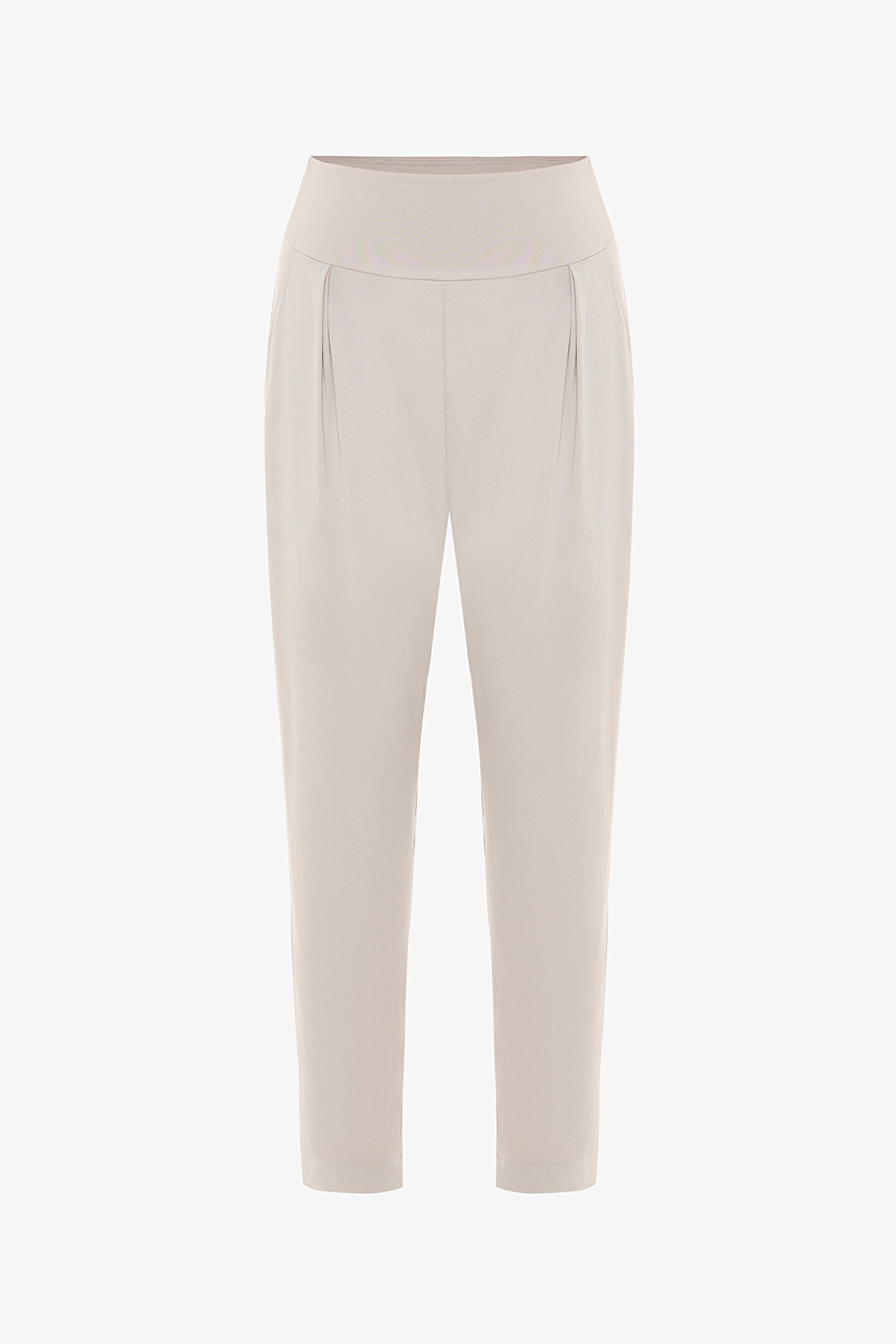 Bej Yüksek Bel Bilek Boy Yoga Pantolonu - 1