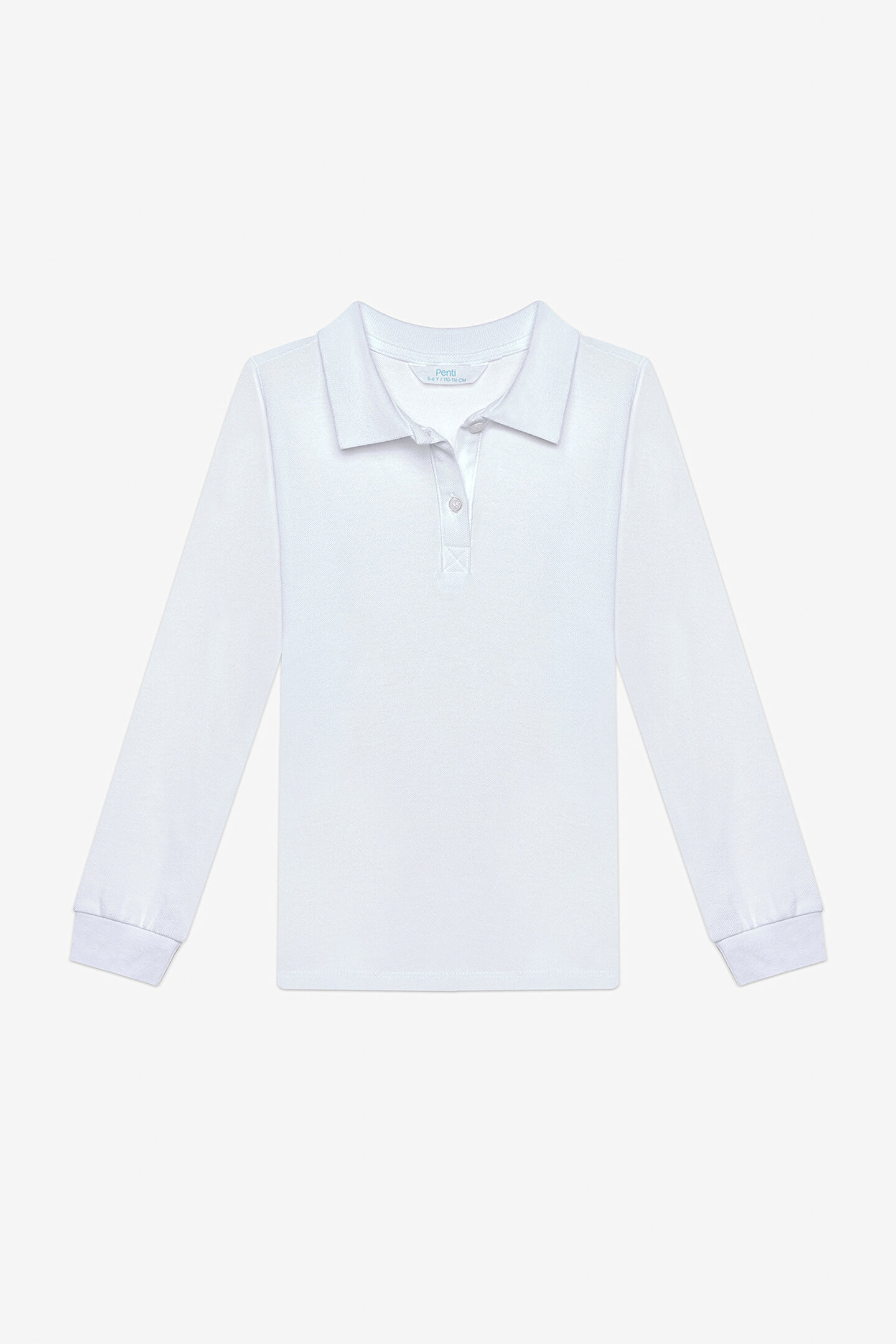 Unisex Polo Yaka Organik Beyaz Tişört - 1