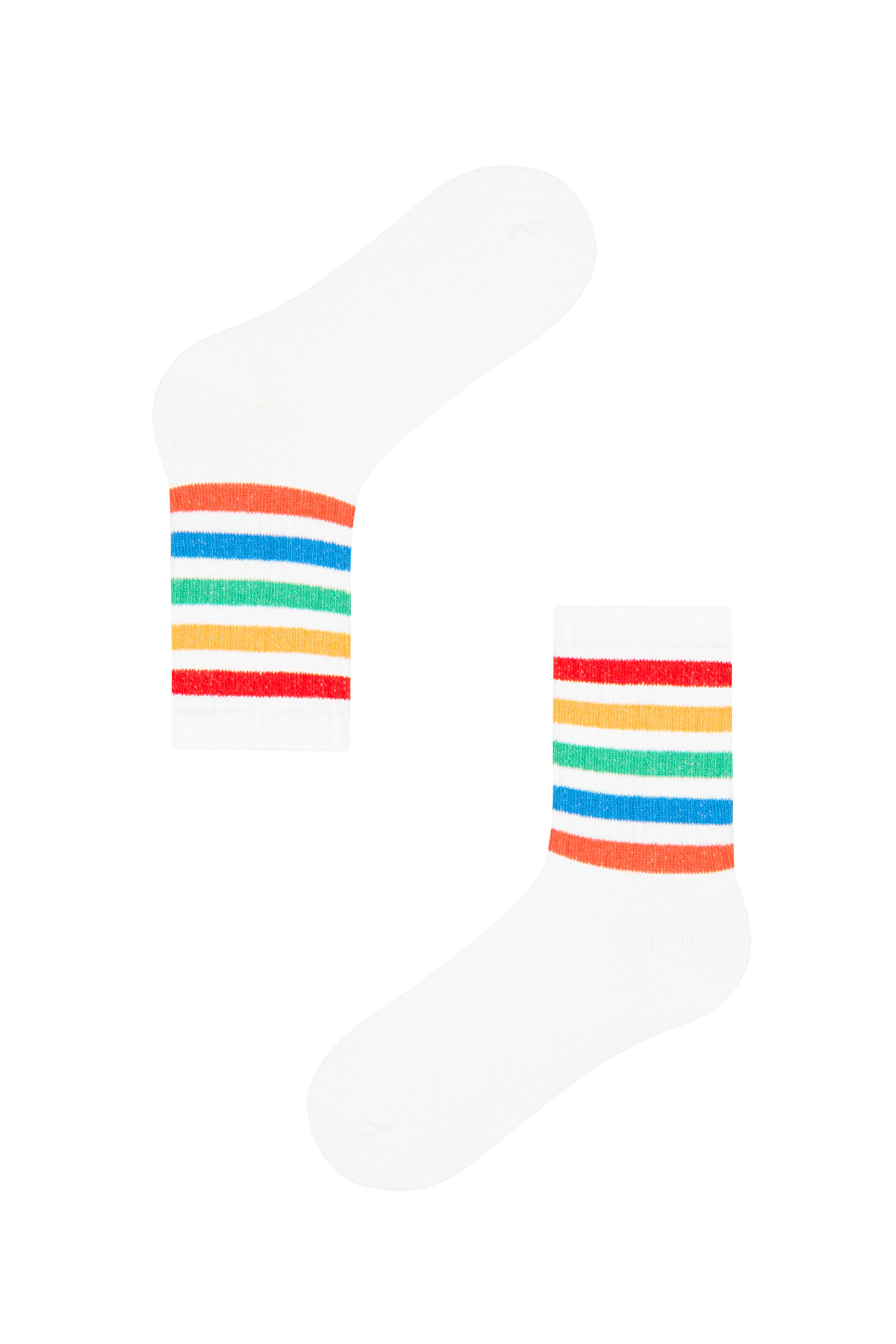 White B Stripe Socks - 1