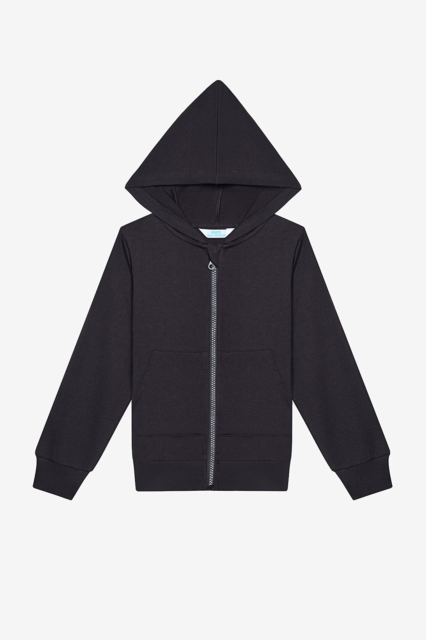 Unisex Basic Siyah Hoodie - 1