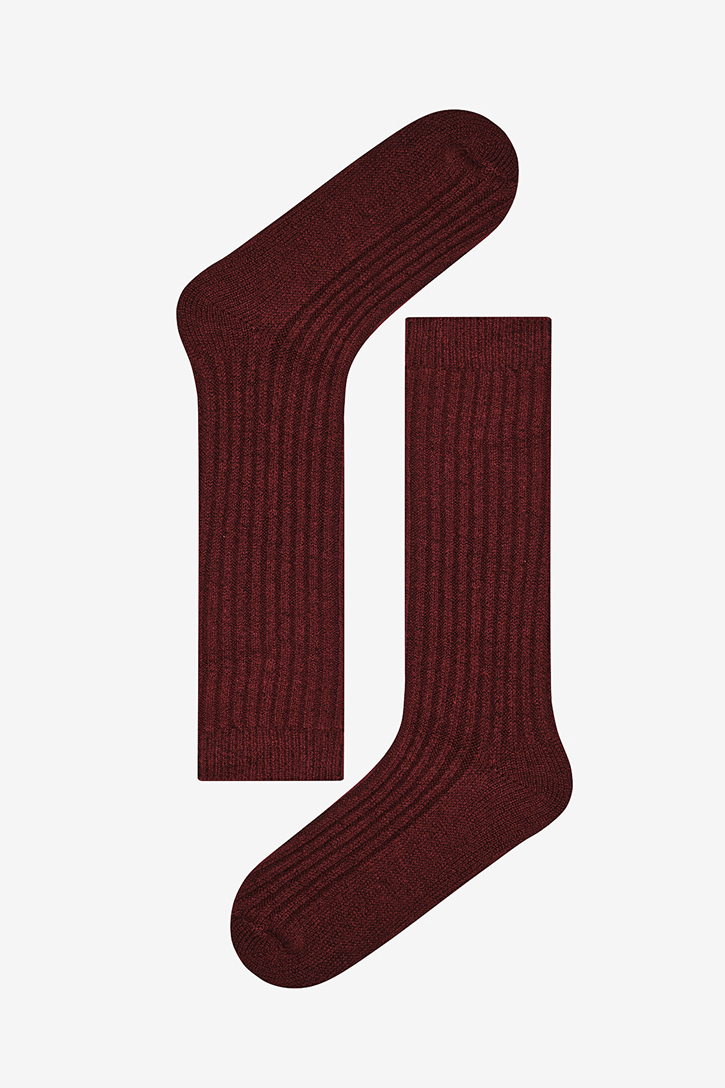 Vertical Rib Burgundy Socket Socks - 1