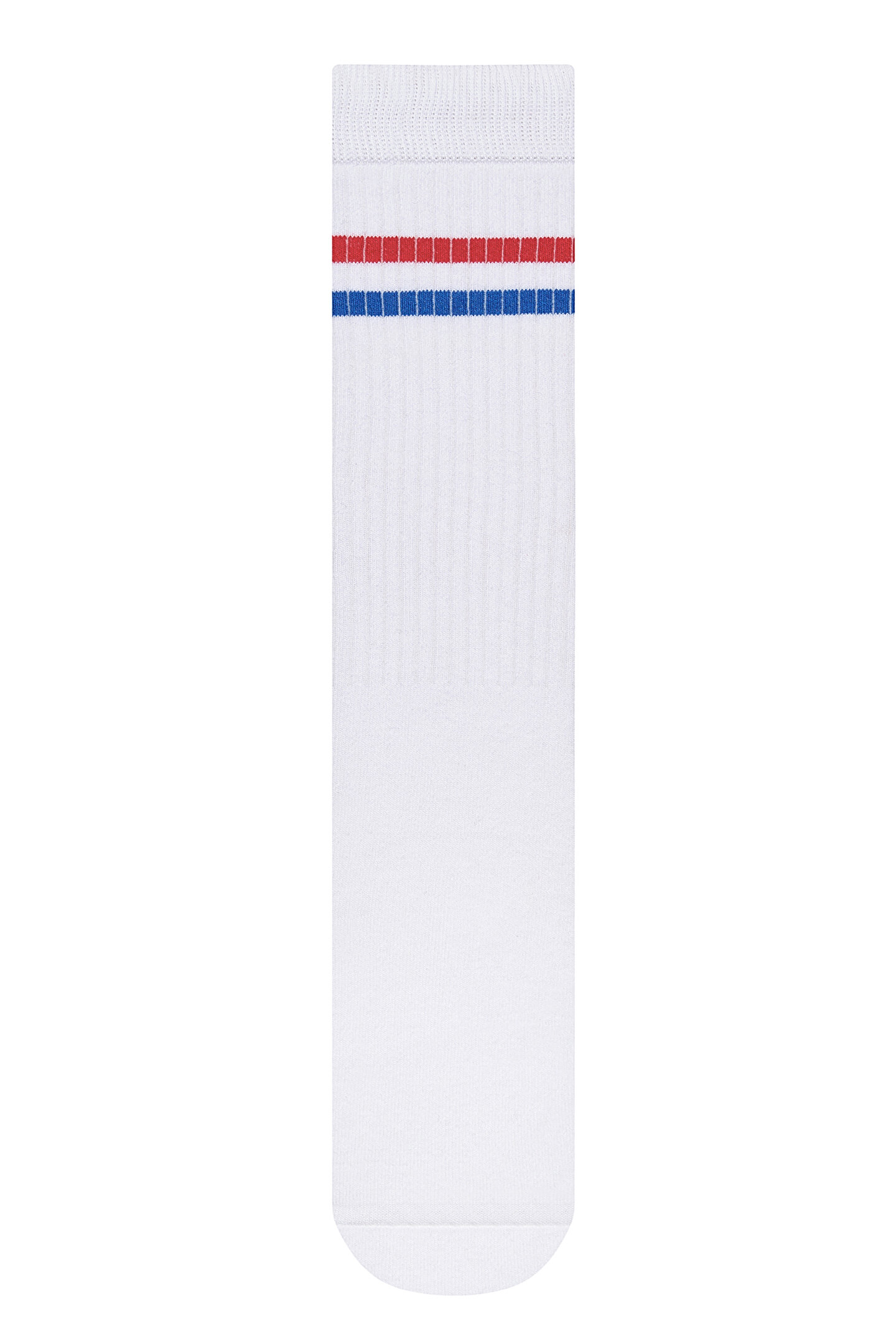 Rib Stripe White Pant Socks - 1