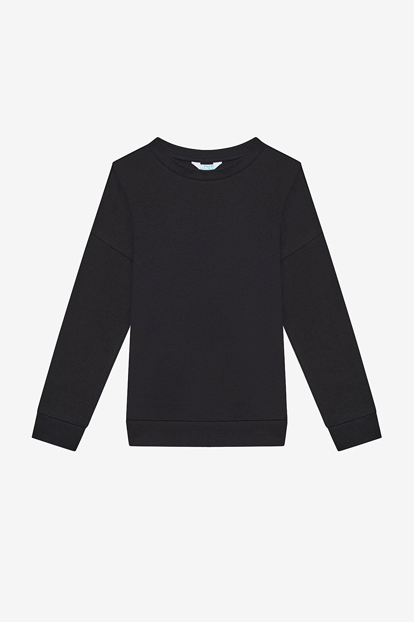 Unisex Basic Siyah Sweatshirt - 1