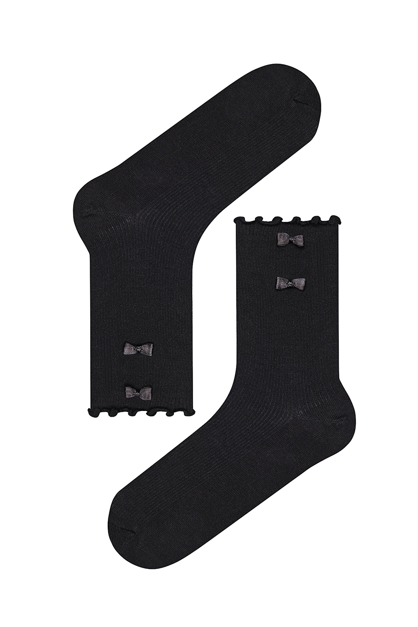 Mini Bowtie Black Socket Socks - 1