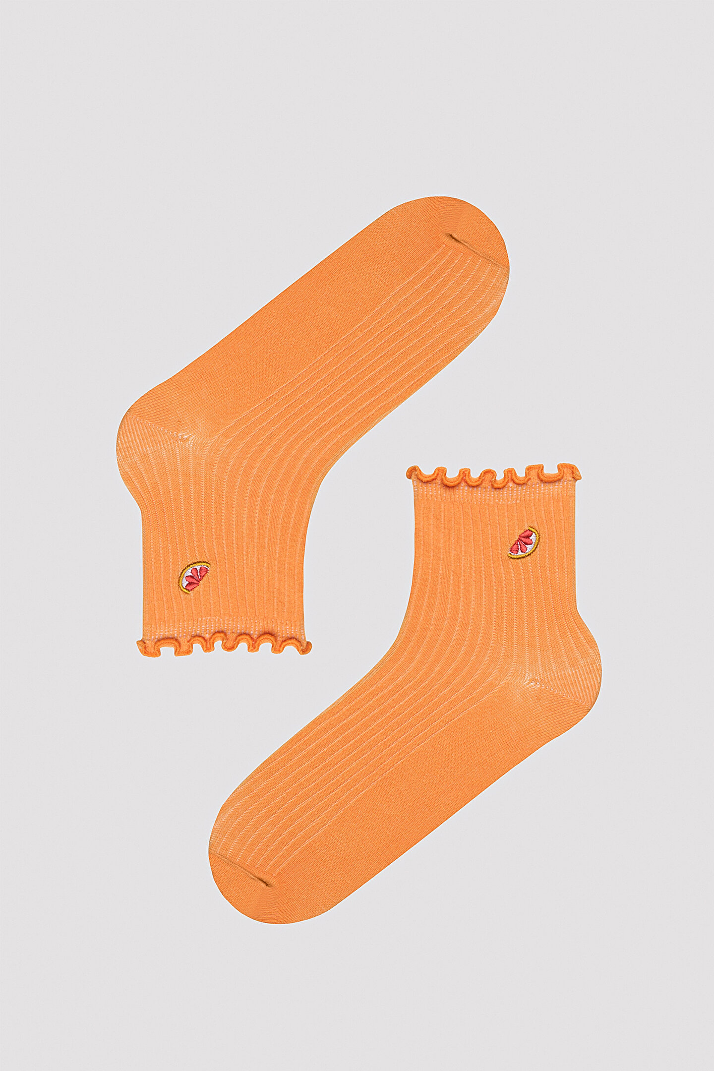 Orange Frill Socket Socks - 1