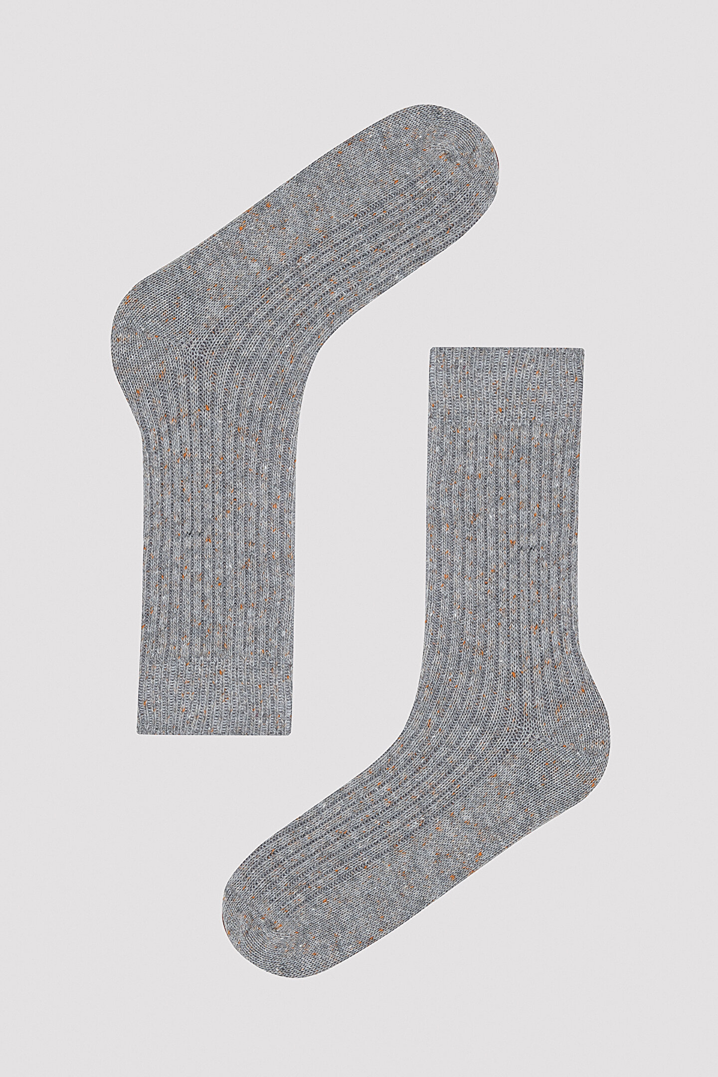 Ribbed  Grey Socket Socks - 1