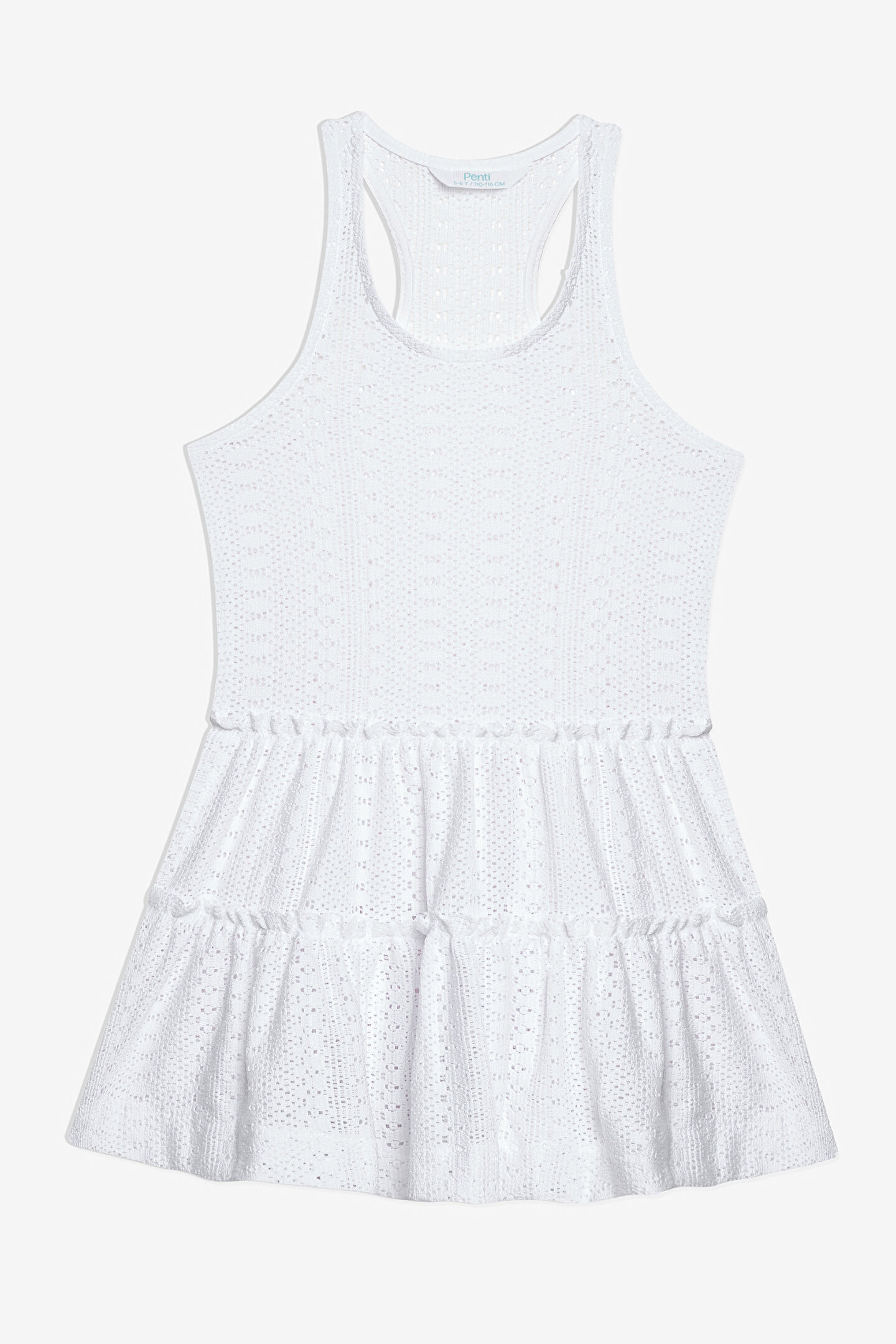 Girls Lace Dantel White Dress - 1