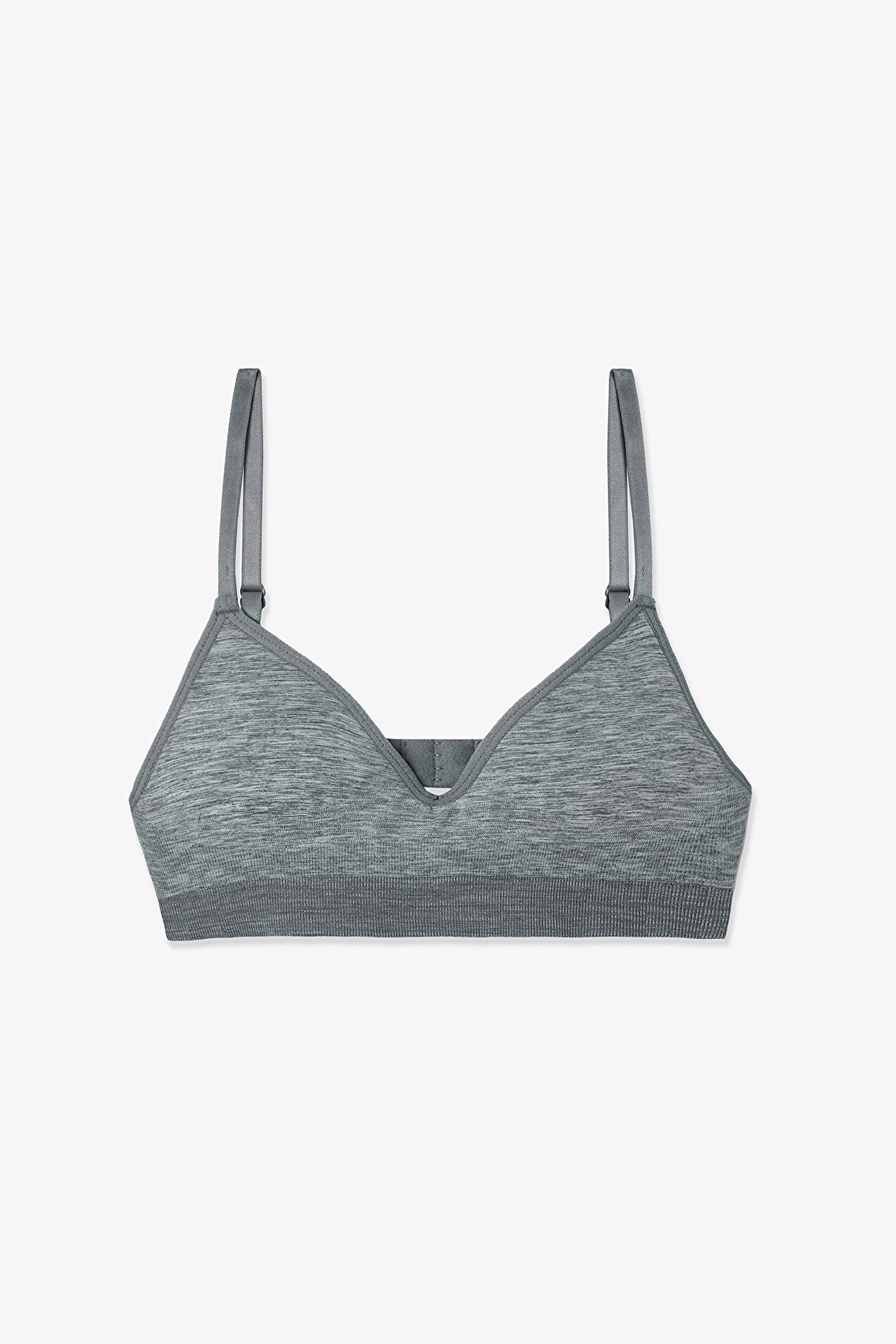 Gri Melanj Kız Çocuk My First Bra Dikişsiz Pedli Balensiz Alıştırma Sütyeni - 1