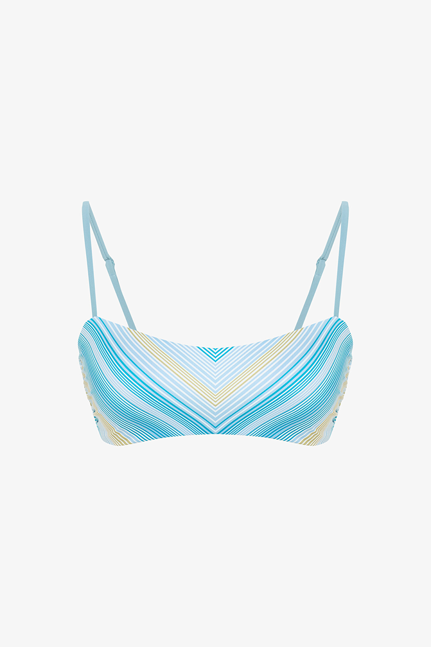 Çizgili Renkli Nell Bandeau Bikini Üstü - 1