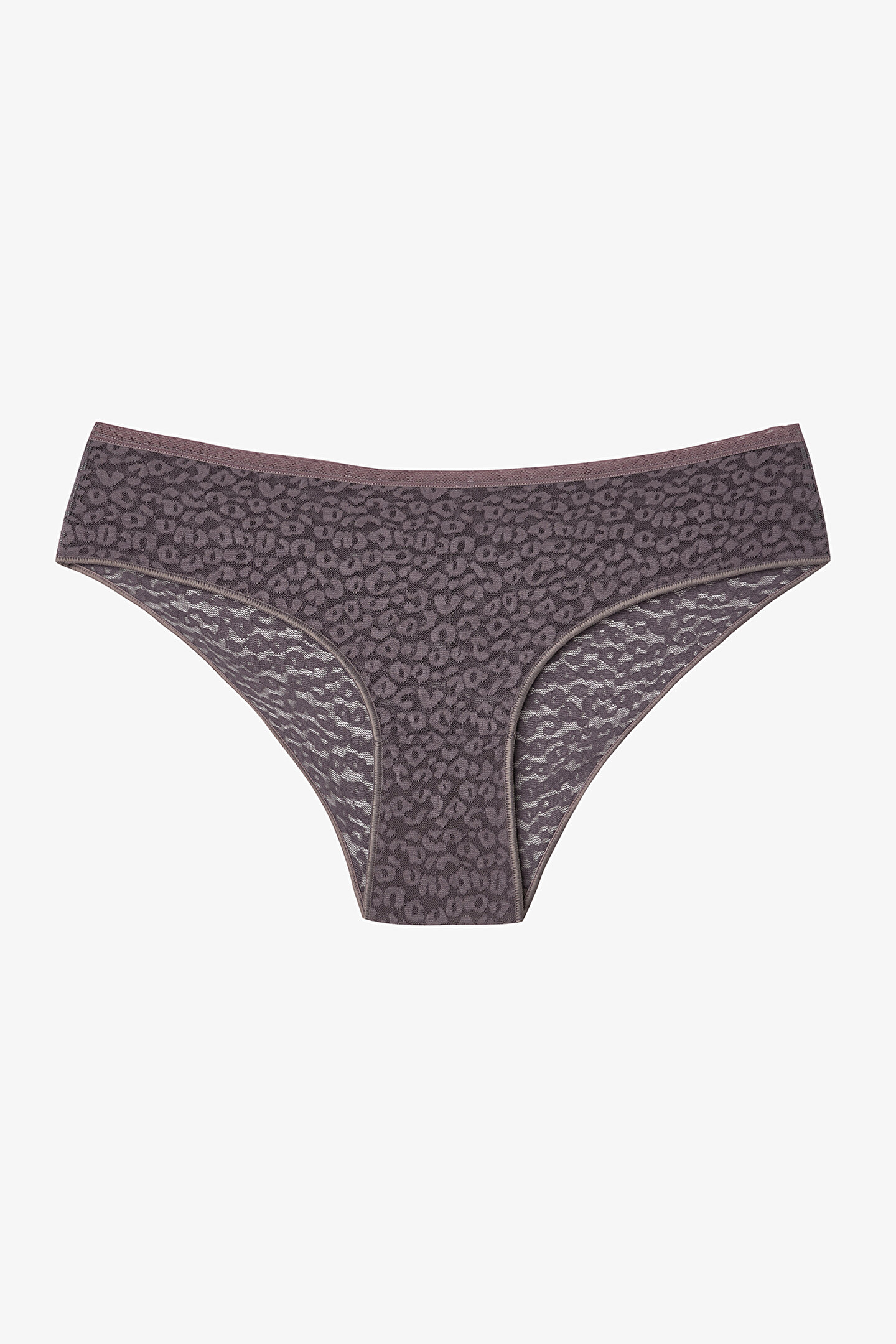 Brown Lace Mid Waist Hipster - 1