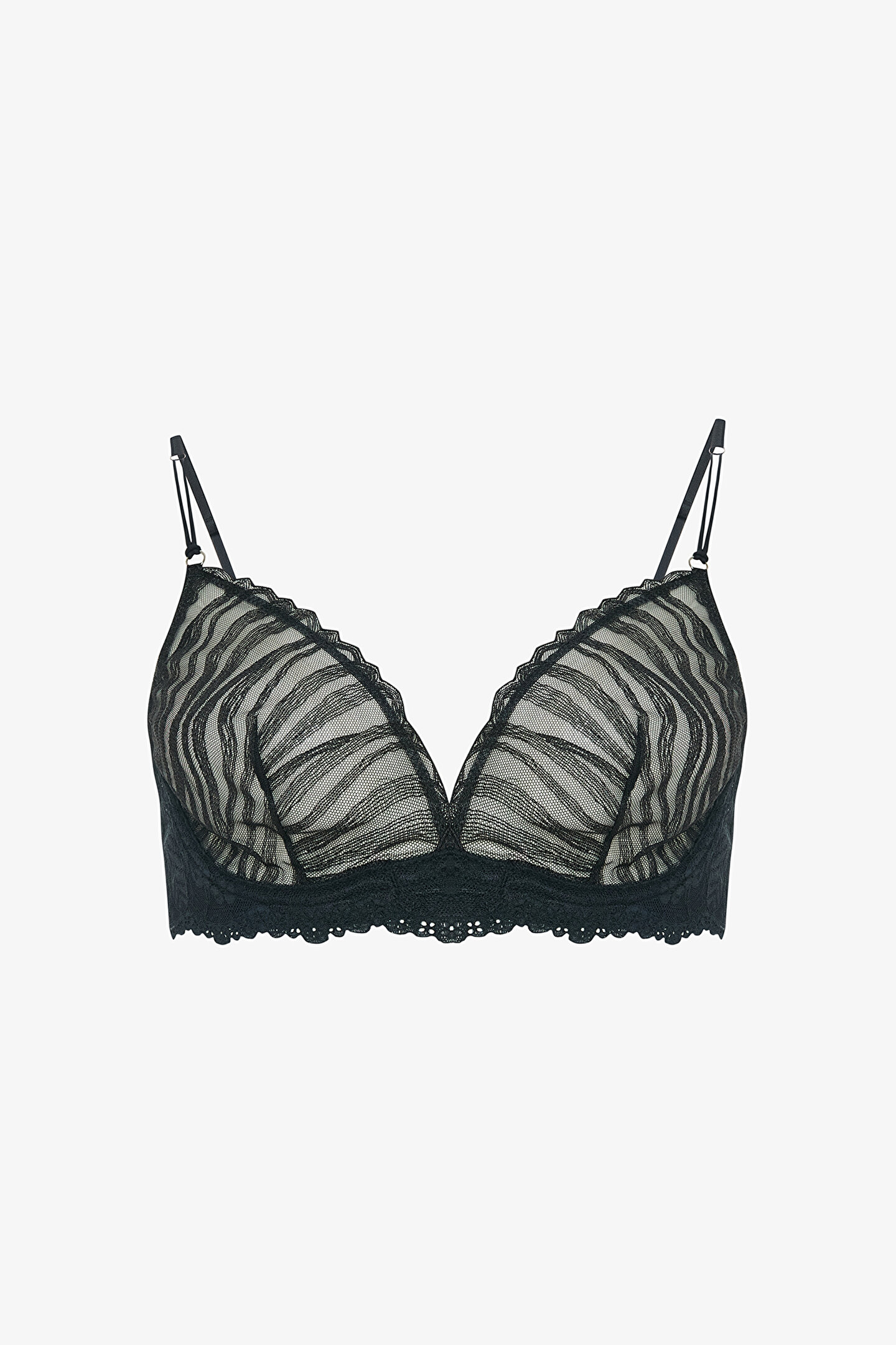 Black Glam Brode Zebra Patterned Underwire Non-Padded Minimizer Bra - 1