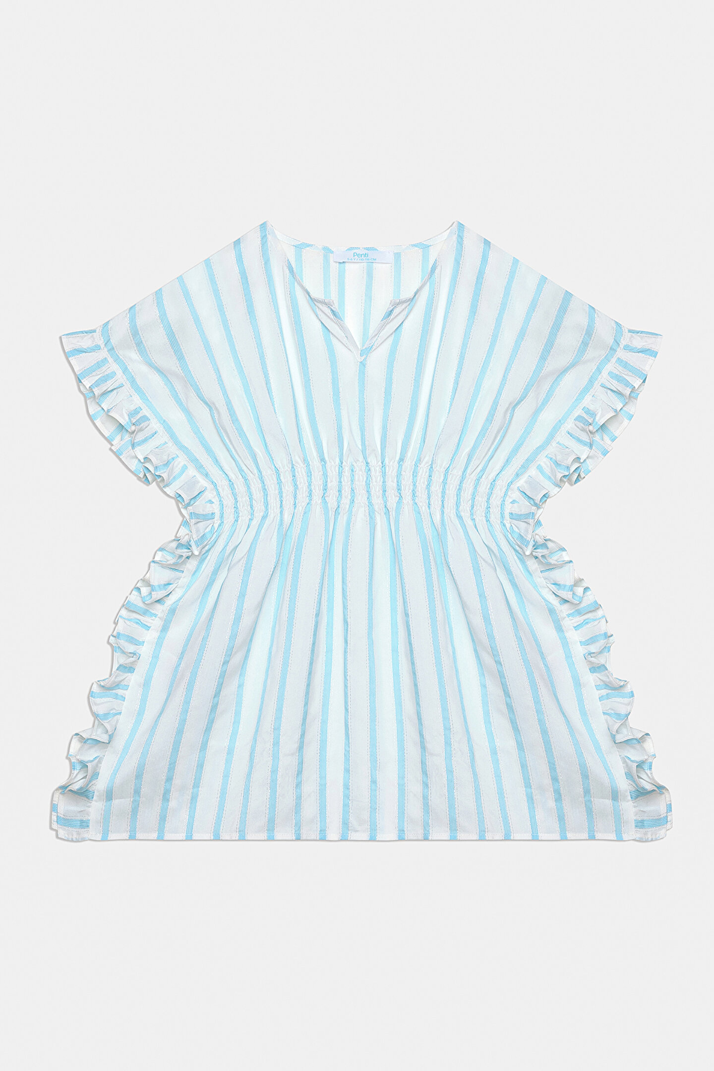 Girls Shinny Mint Stripe Caftan - 1