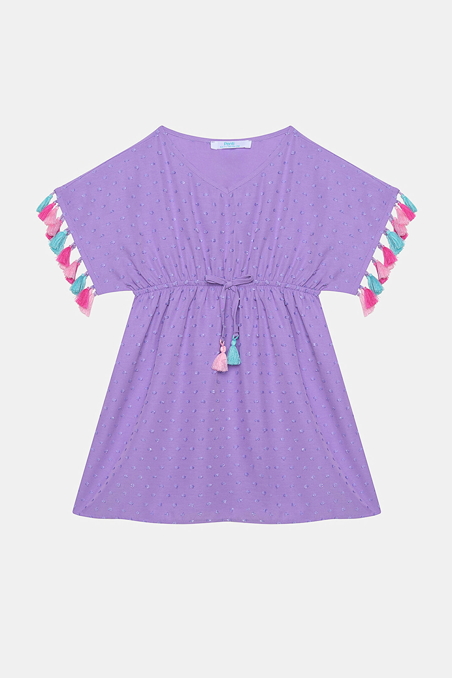 Girls Texture Purple Caftan - 1