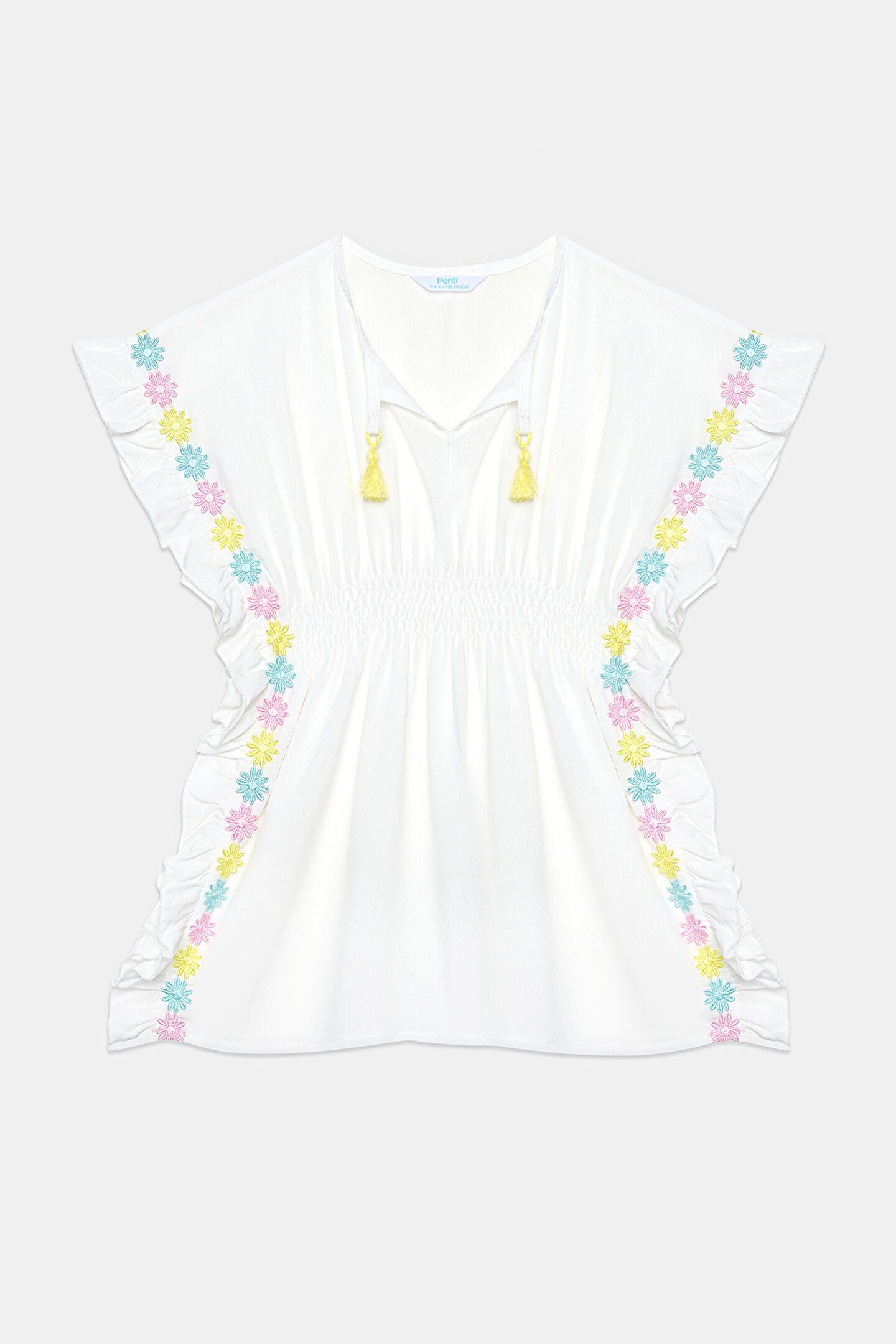 Girls Daisy White caftan - 1