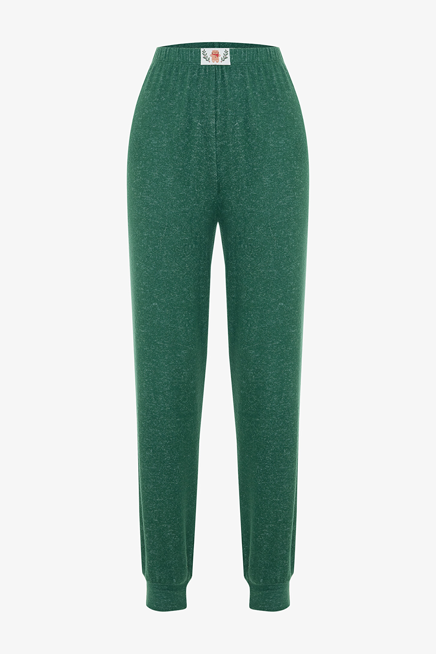 Dark Green Gingerbread Thermal Effect Pajama Bottoms - 1