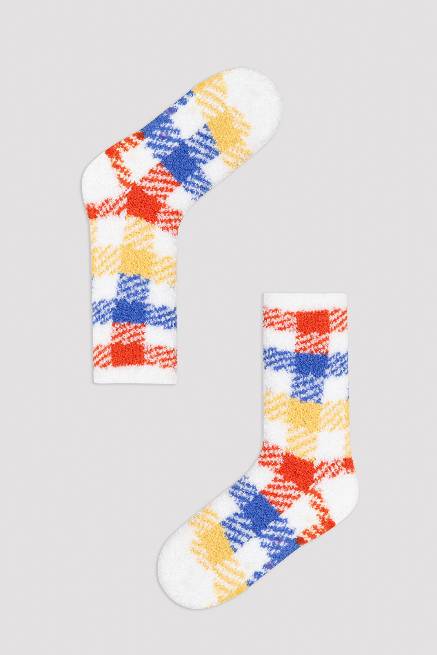 Multi Colour Plaid Soket Socks - 1