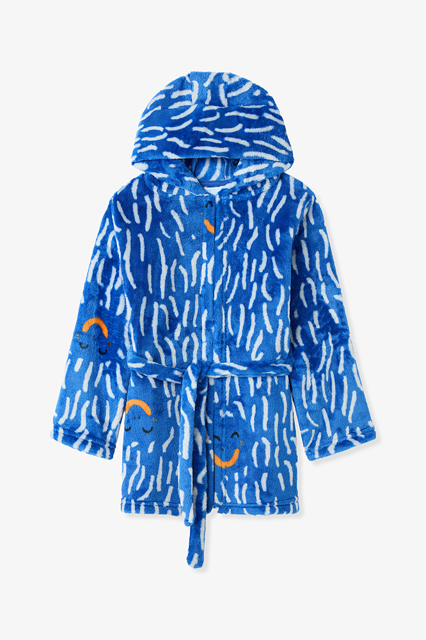 Midnight Blue Boys Yeti Monster Patterned Dressing Gown - 1