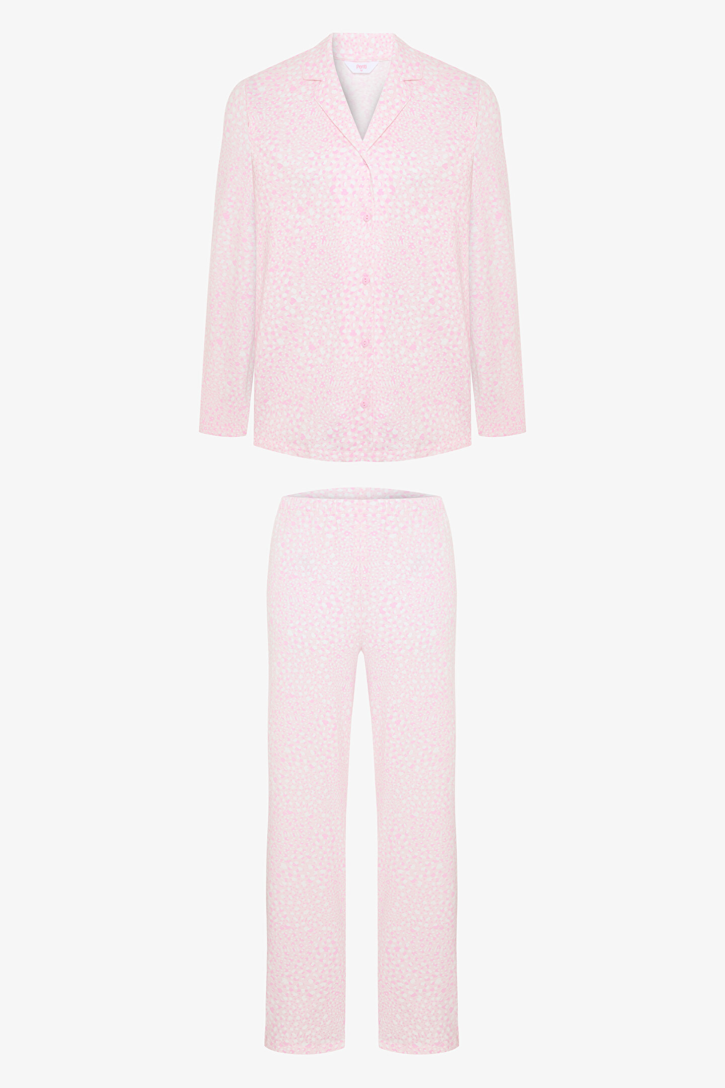 Pembe Quinn Gömlek Pantolon Pijama Takımı - 1