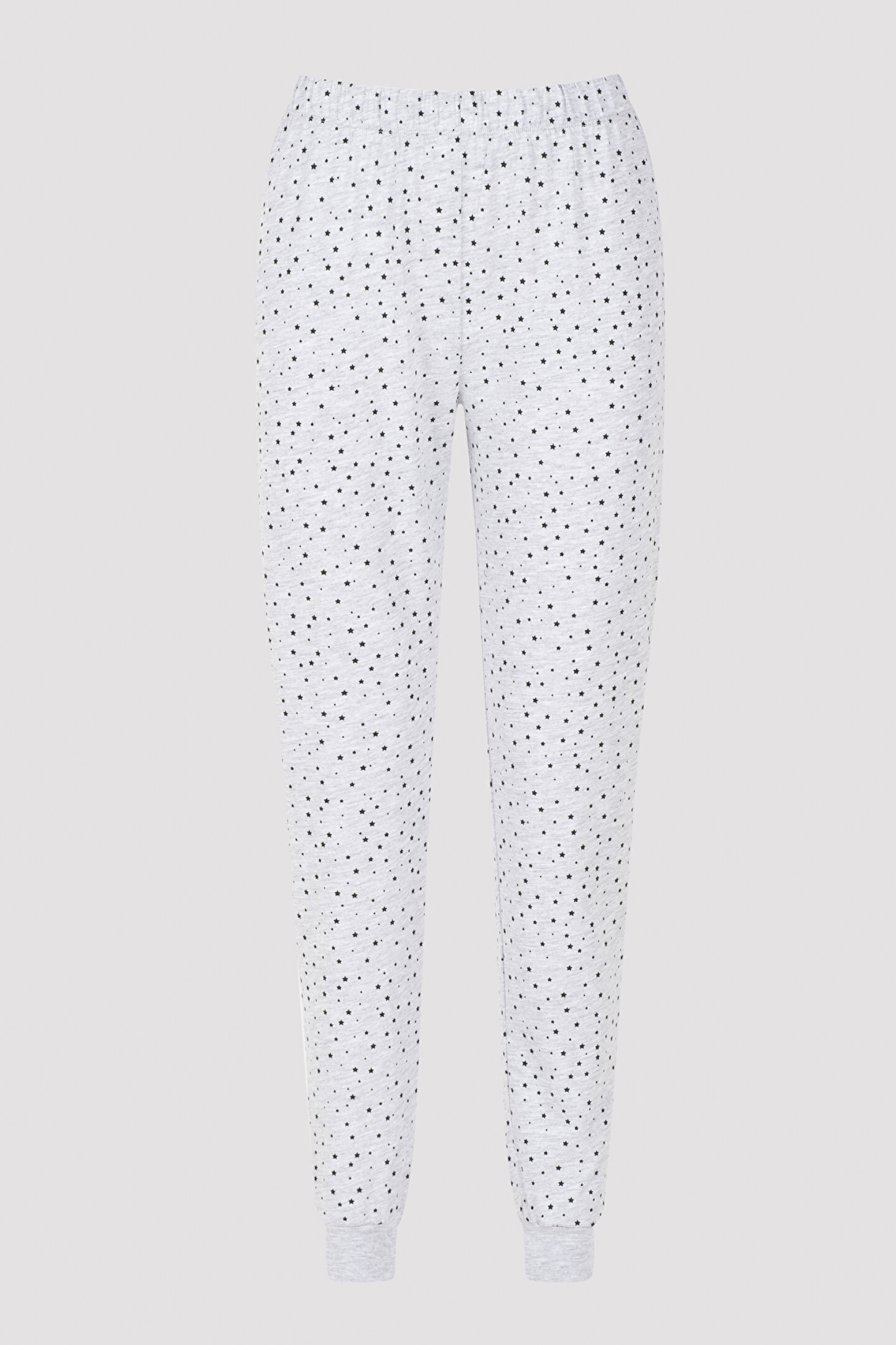 Açık Gri Yıldız Desenli Pantolon Pijama Altı - 1