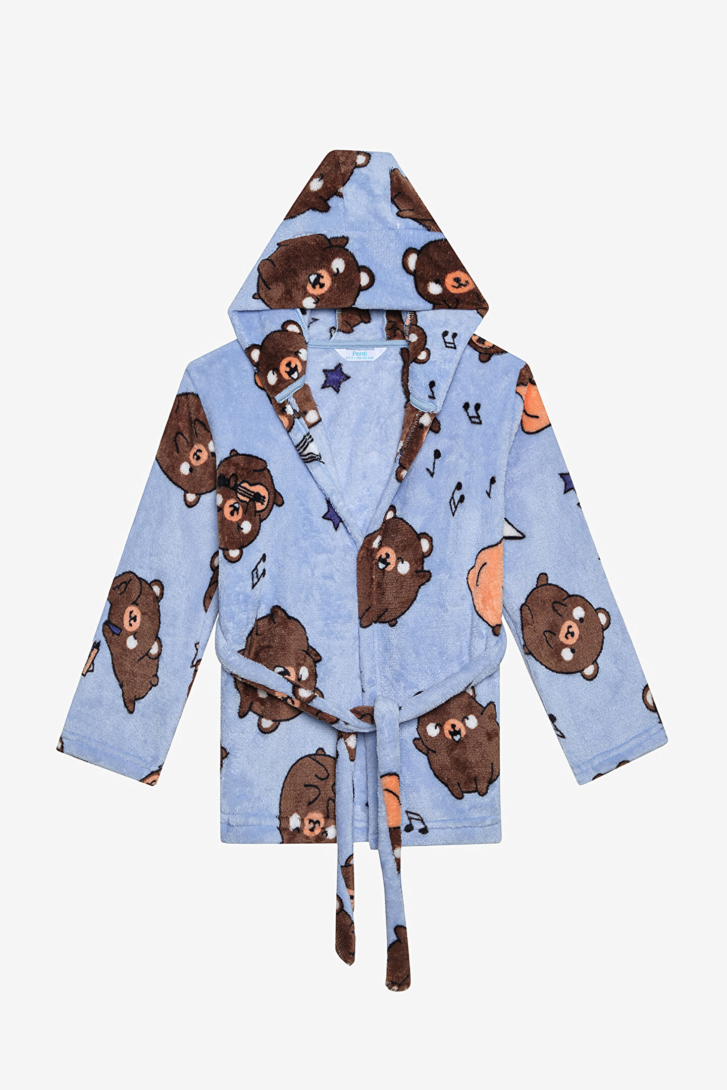 Boys Bear Light Blue Robe - 1