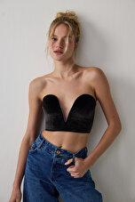 DEEP V VELVET BUSTIYER, 75A, BK3 SIYAH