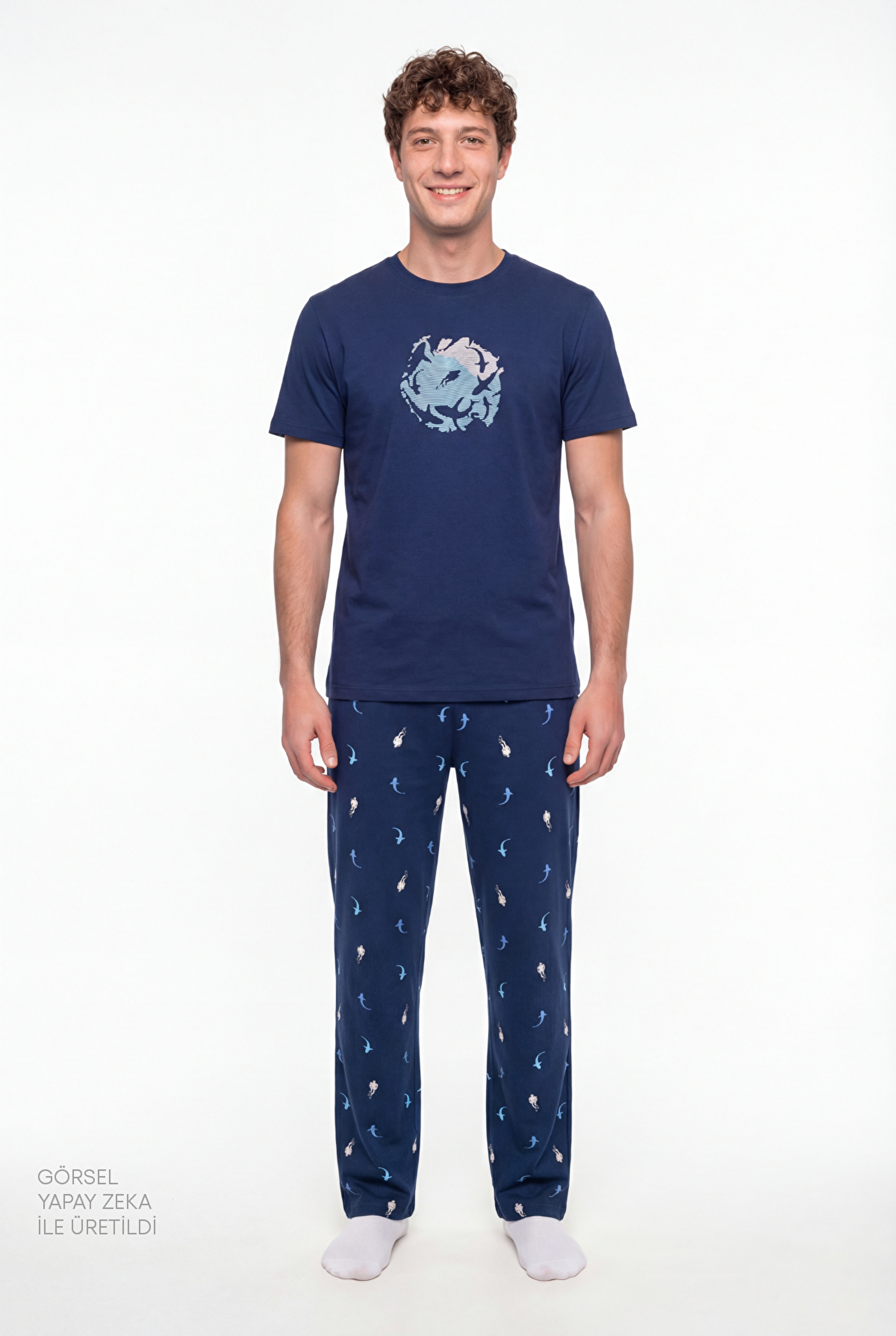 Erkek Renkli Sailing Night Pijama Takımı PH0JV8TW26IY-MIX - Çok