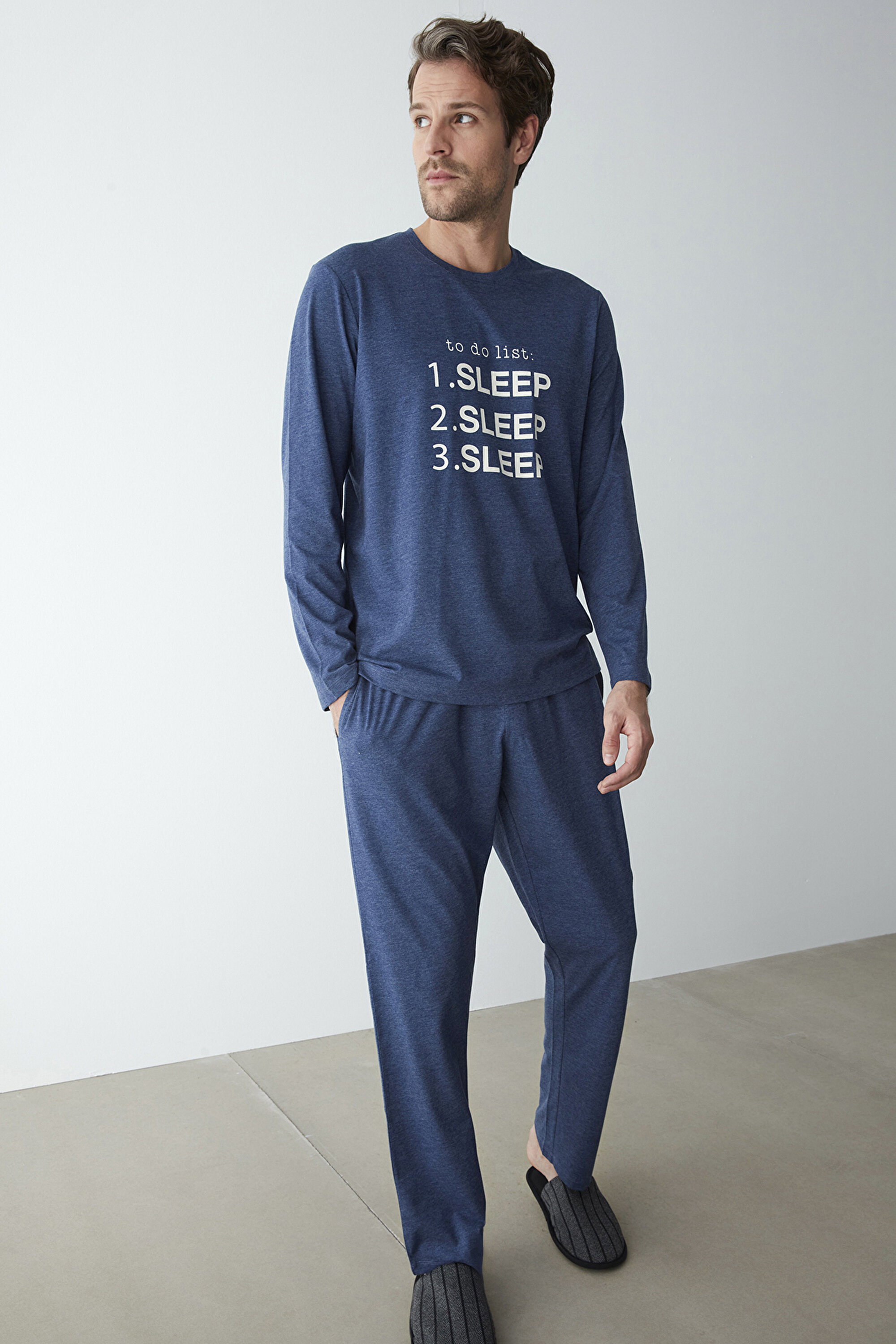 SLEEP LS PANTOLON SET, L, IG1 INDIGO